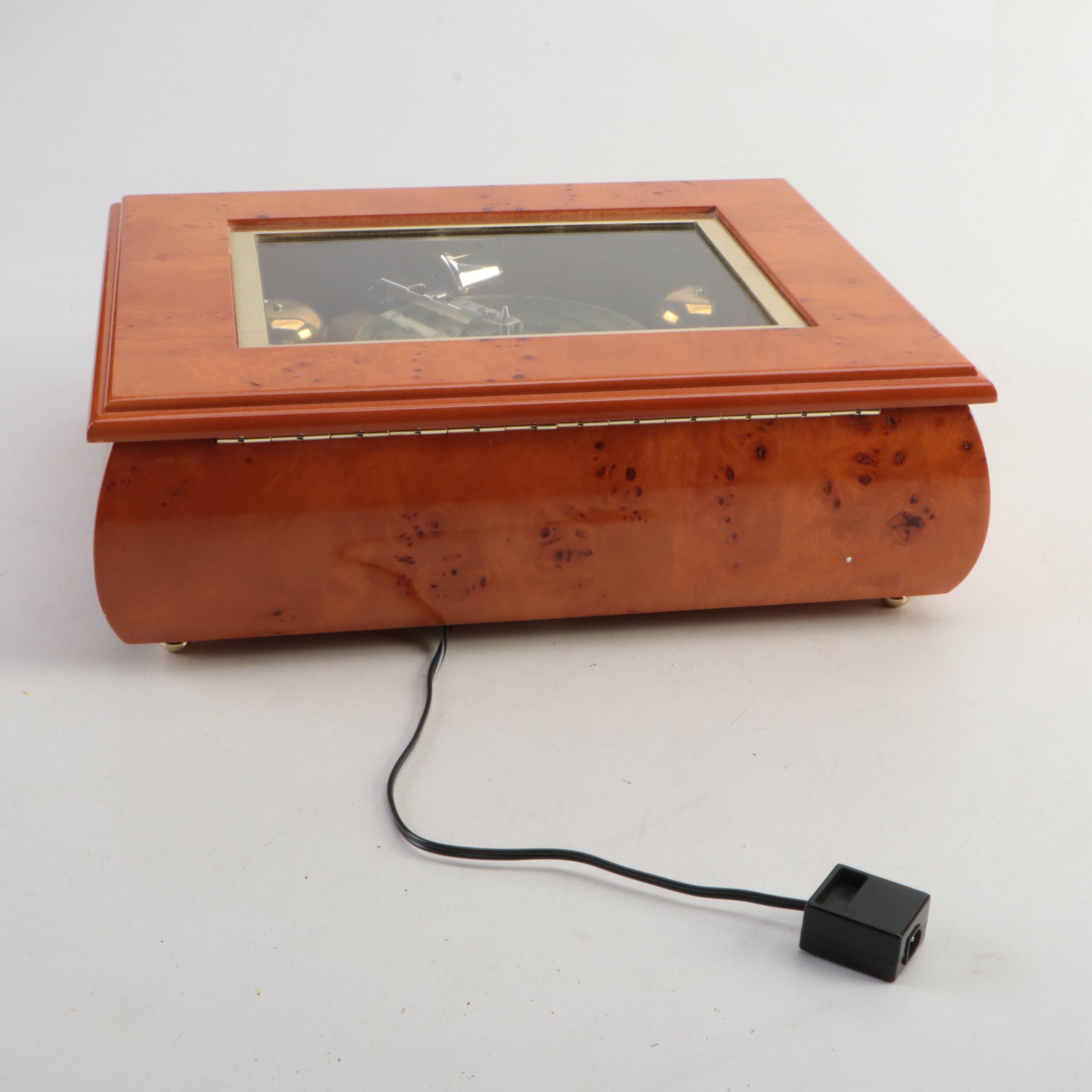 Gold Label Burl Wood Deluxe Bell Symphonium Music Box