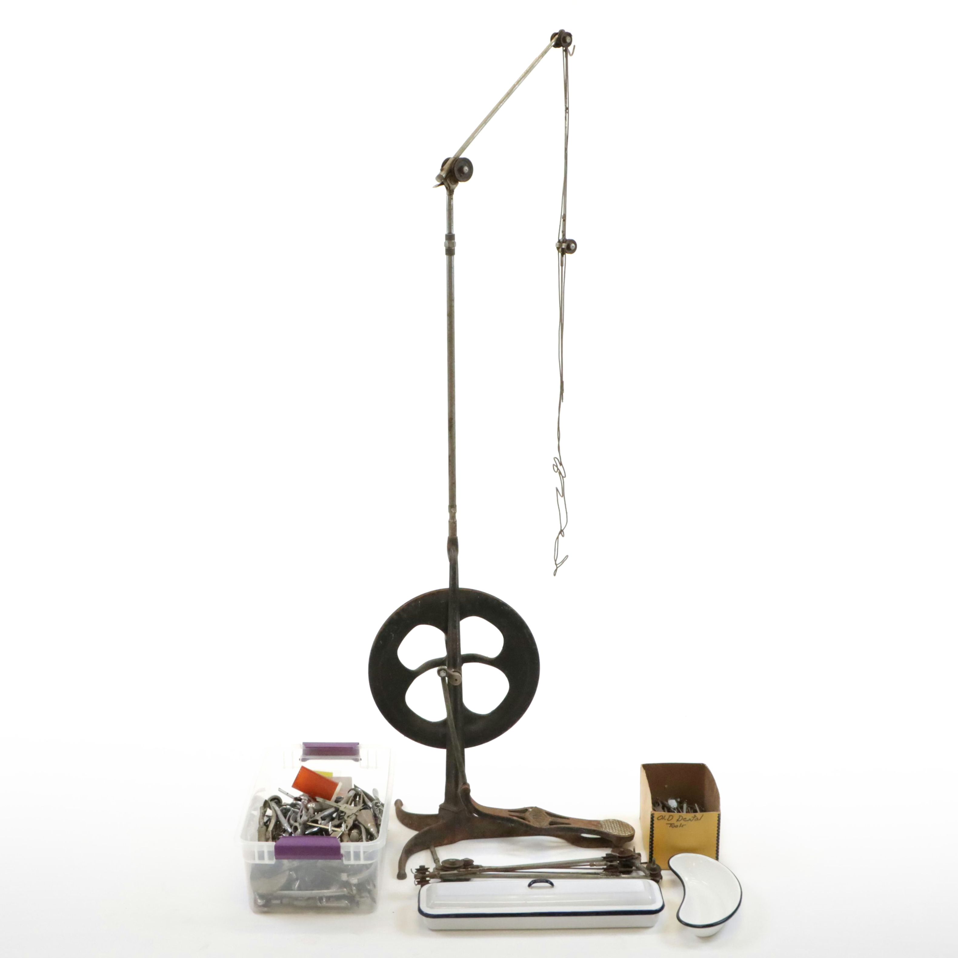 Clev-Dent Dentist's Foot-Operated Drill & Tools