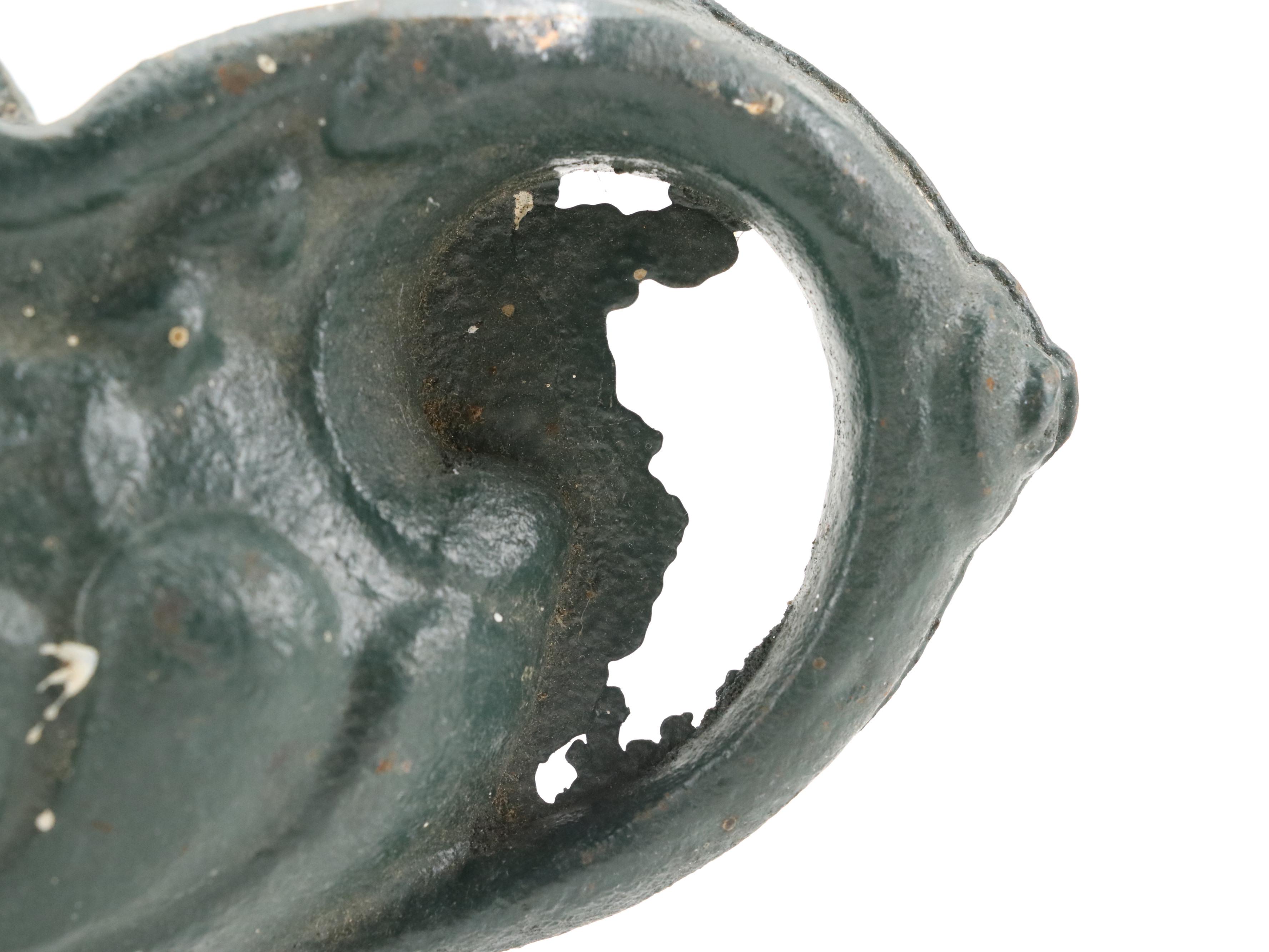 Art Nouveau Style Painted Cast Iron Planter Pair with Shell Motif