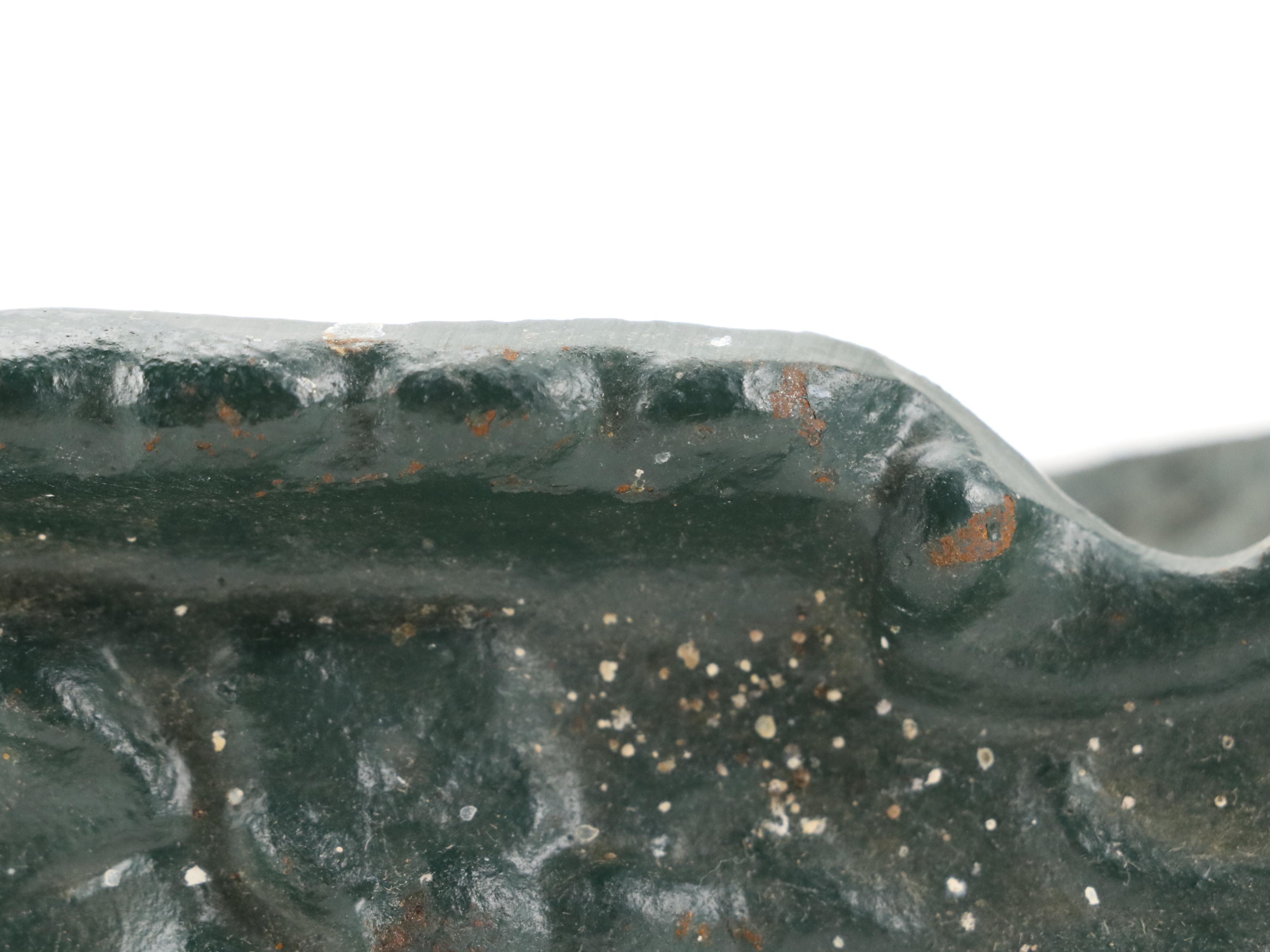 Art Nouveau Style Painted Cast Iron Planter Pair with Shell Motif