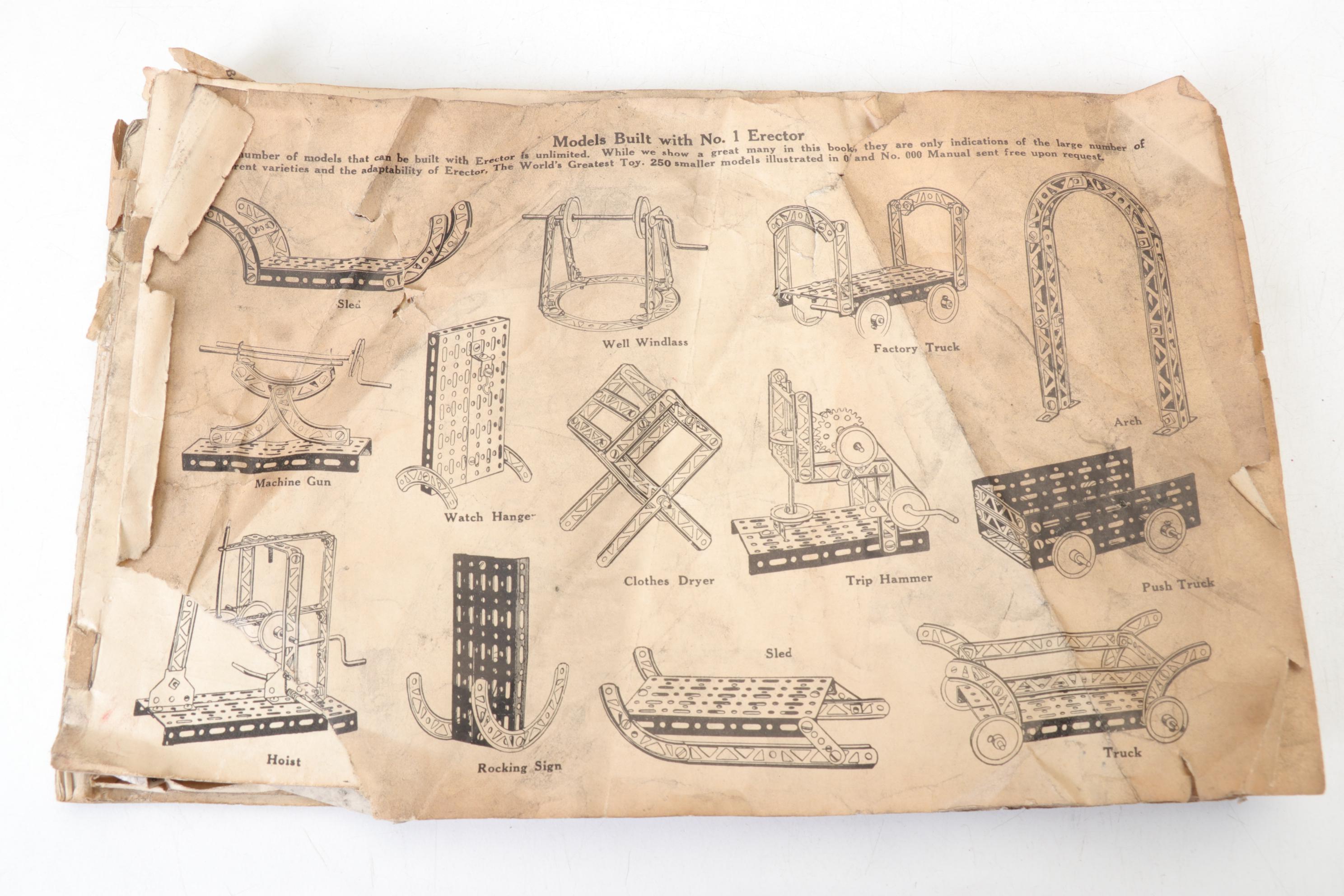 Gilbert Erector Set No.7 in Wood Case, Mid 20th Century