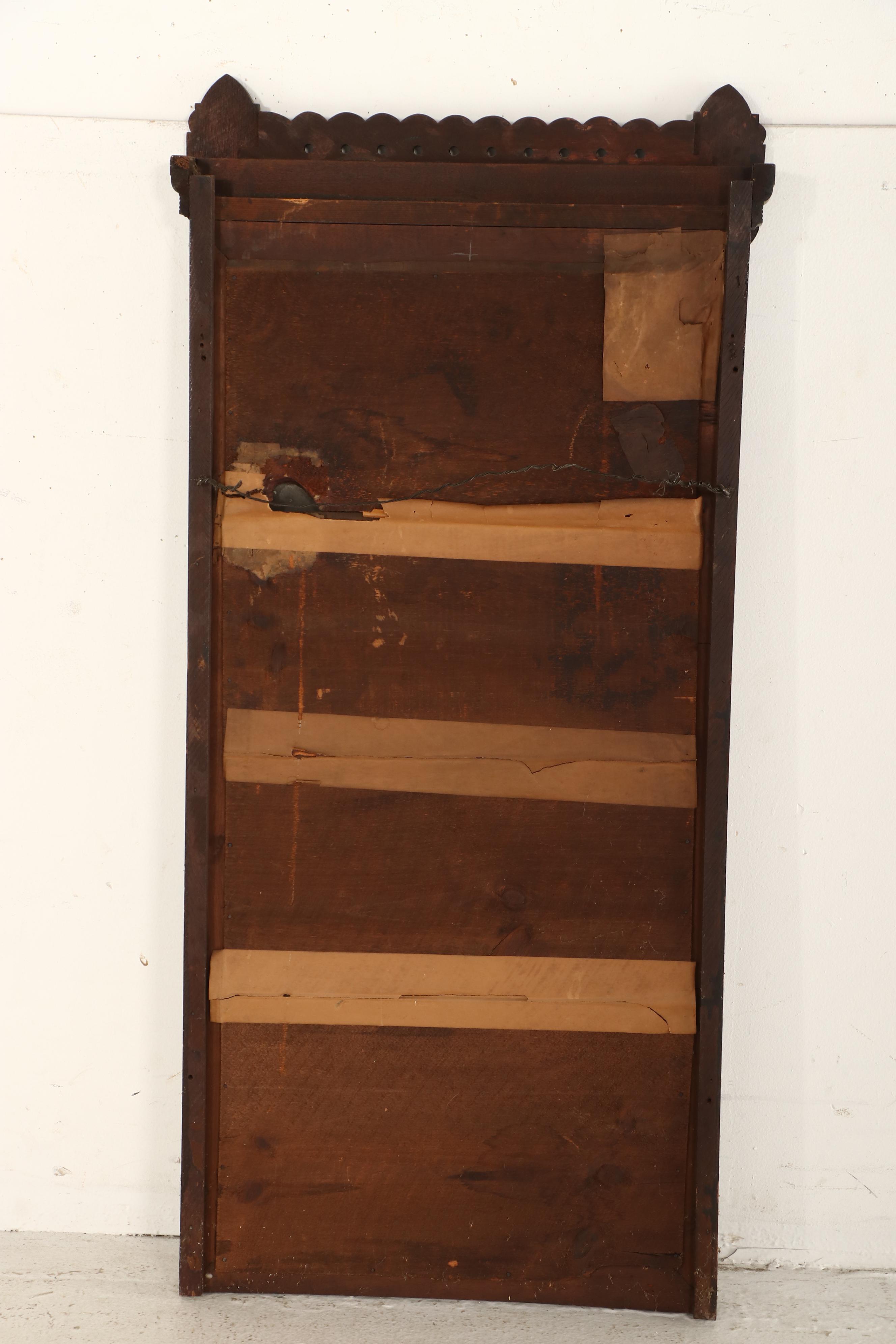 Victorian Eastlake Carved Wood Pier Mirror