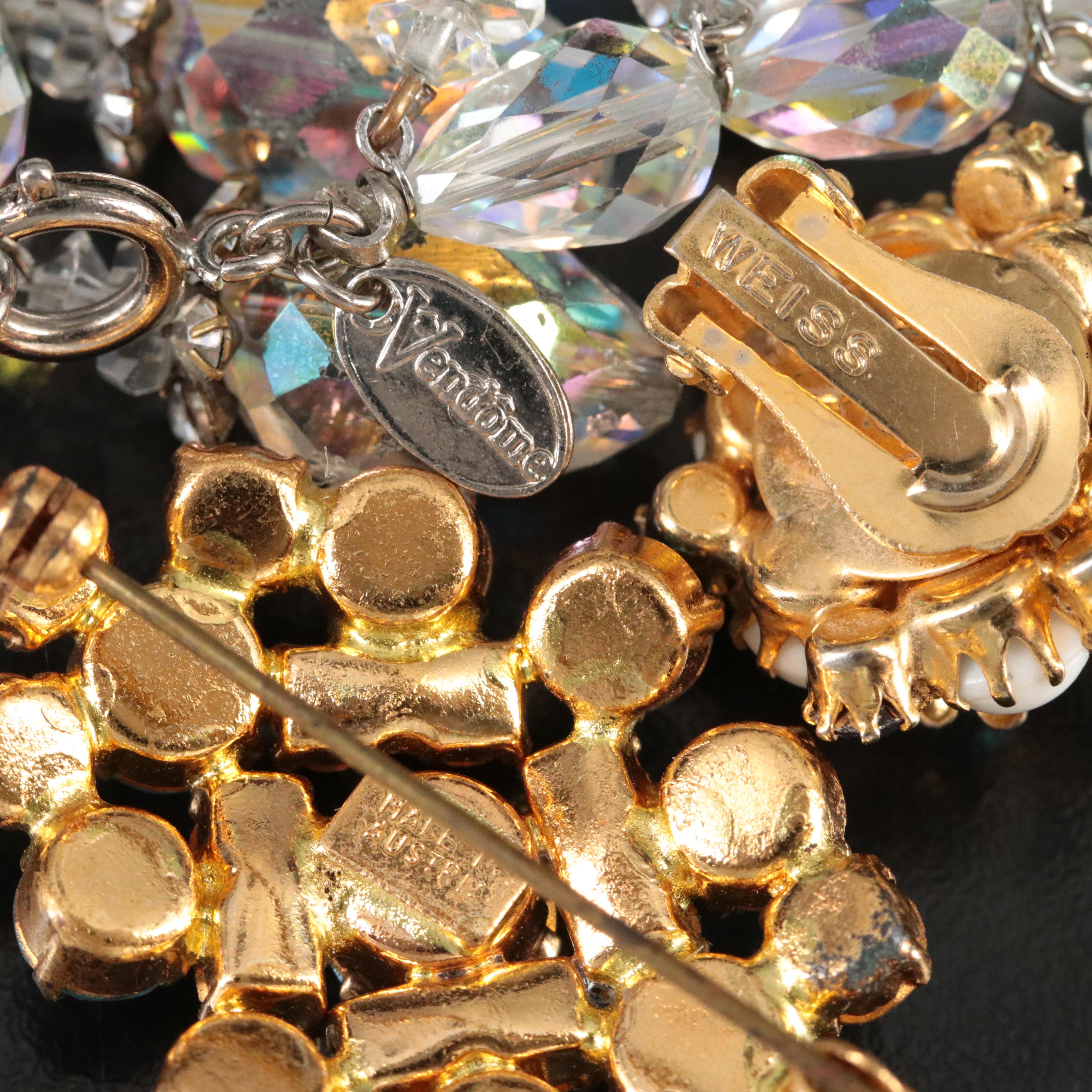 Vintage Jewelry Collection Including Weiss, Vendome and Austrian Crystal