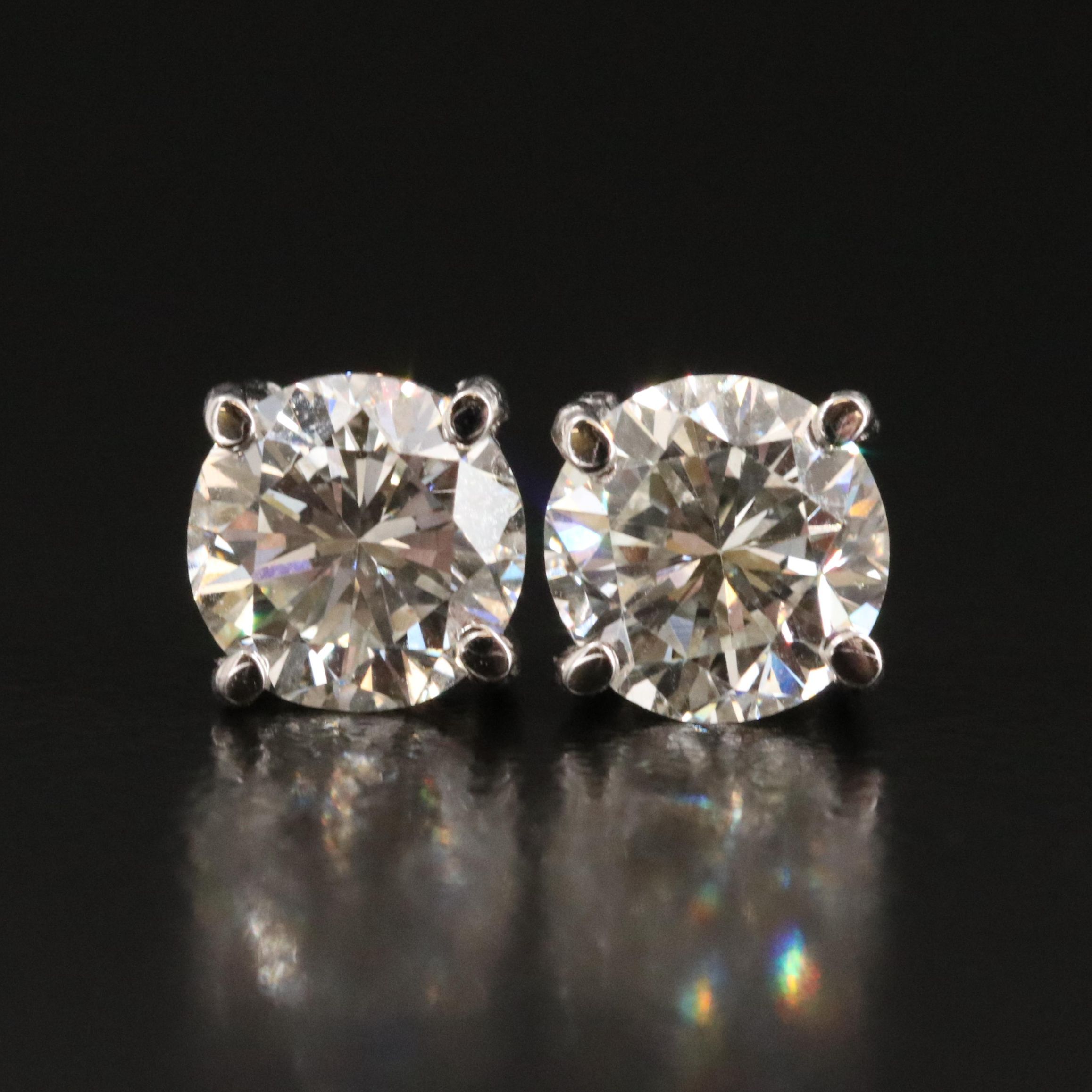 14K 2.03 CTW Diamond Stud Earrings with GIA Reports