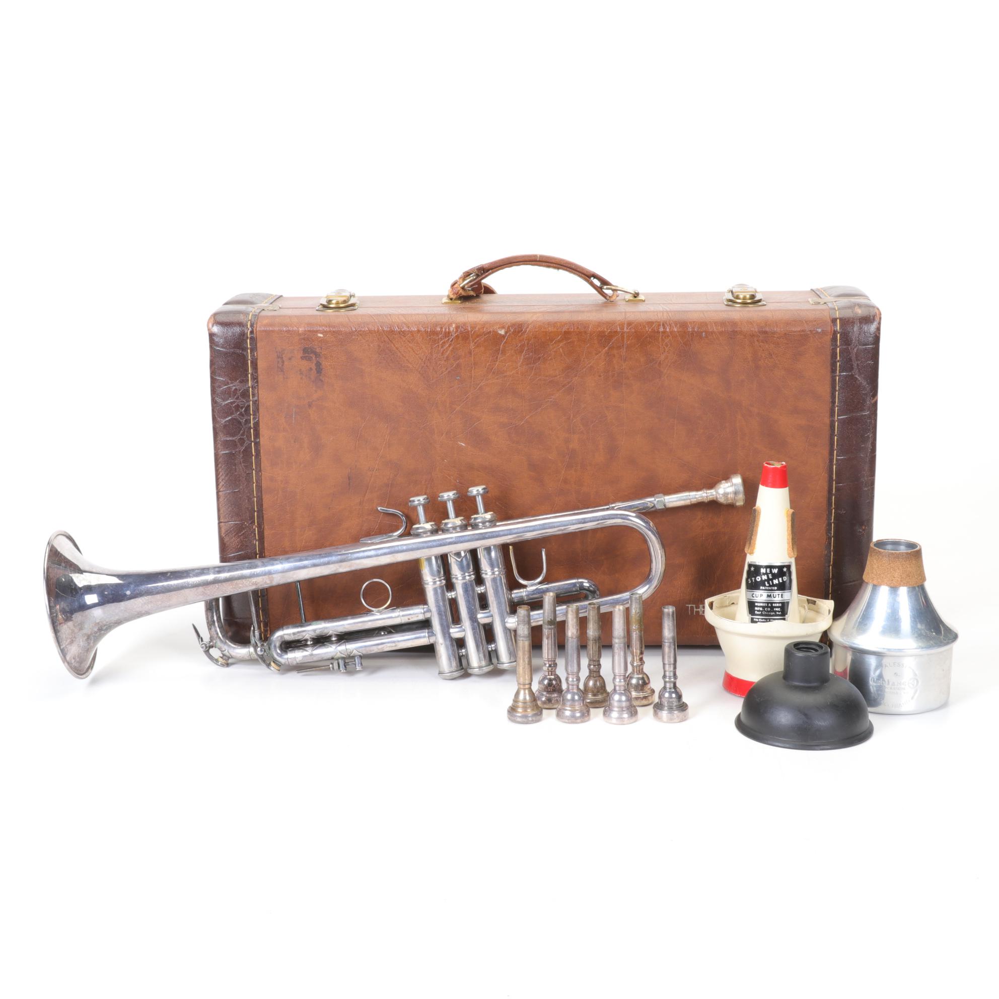 Vincent Bach Stradivarius Bb Model 43 Silver Plate Trumpet with Accessories