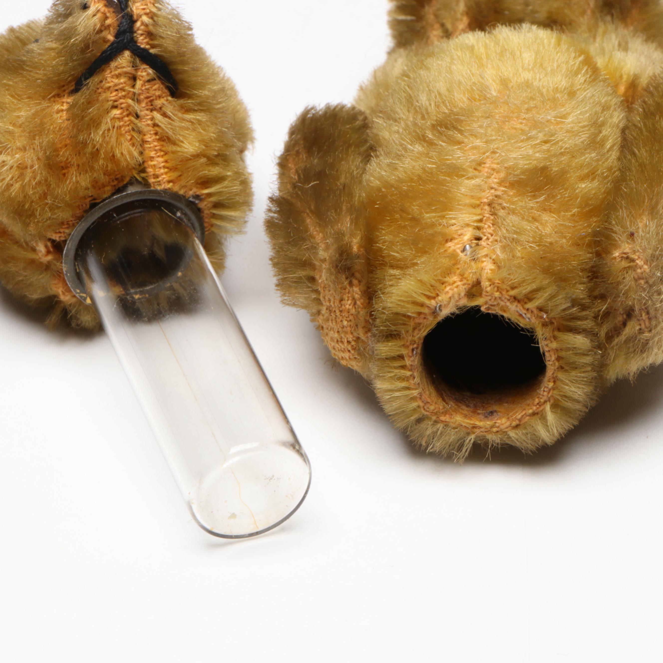 German Shuco Jointed Plush Bear Perfume Bottle