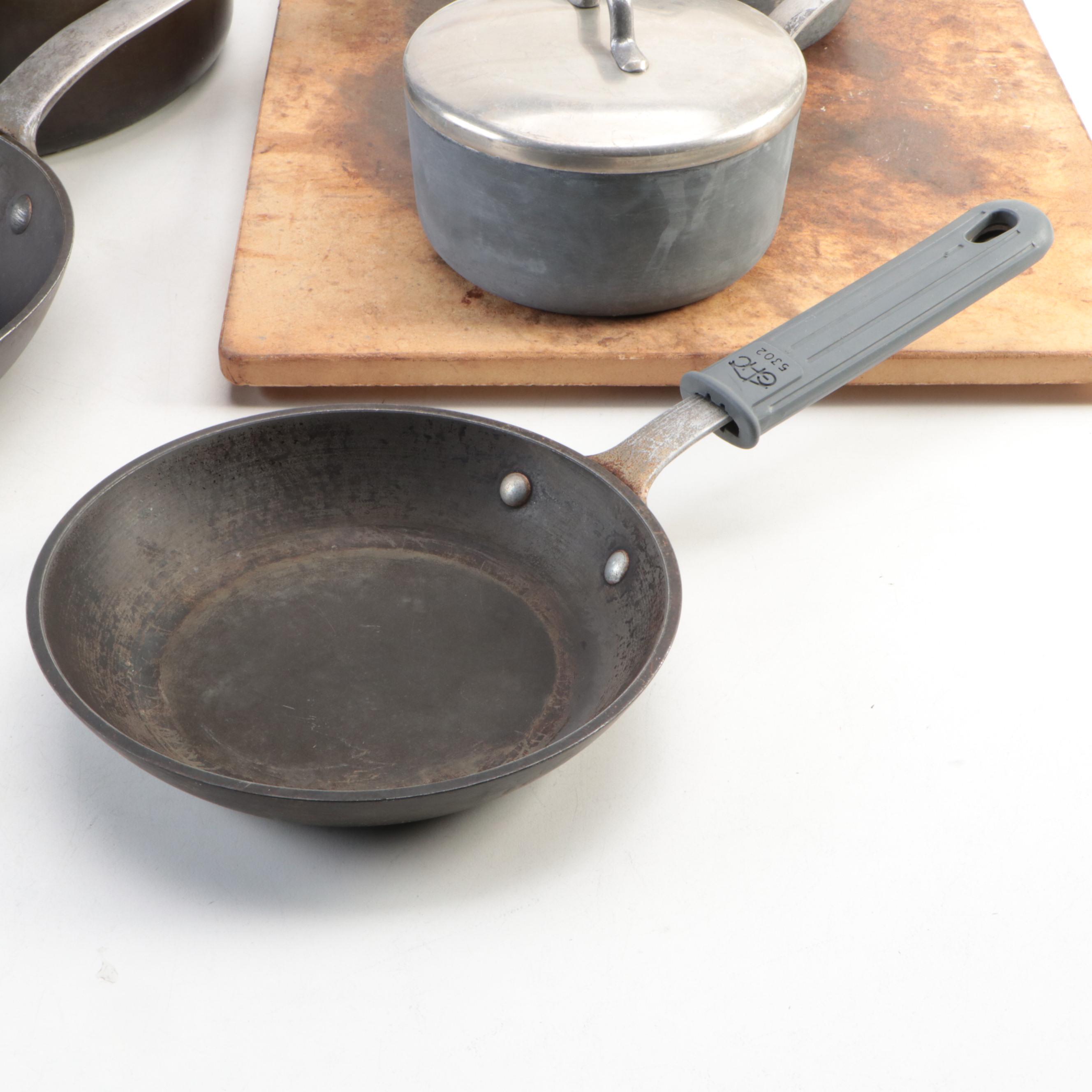 Magnalite Aluminum Skillet with Other Metal and Stoneware Cookware