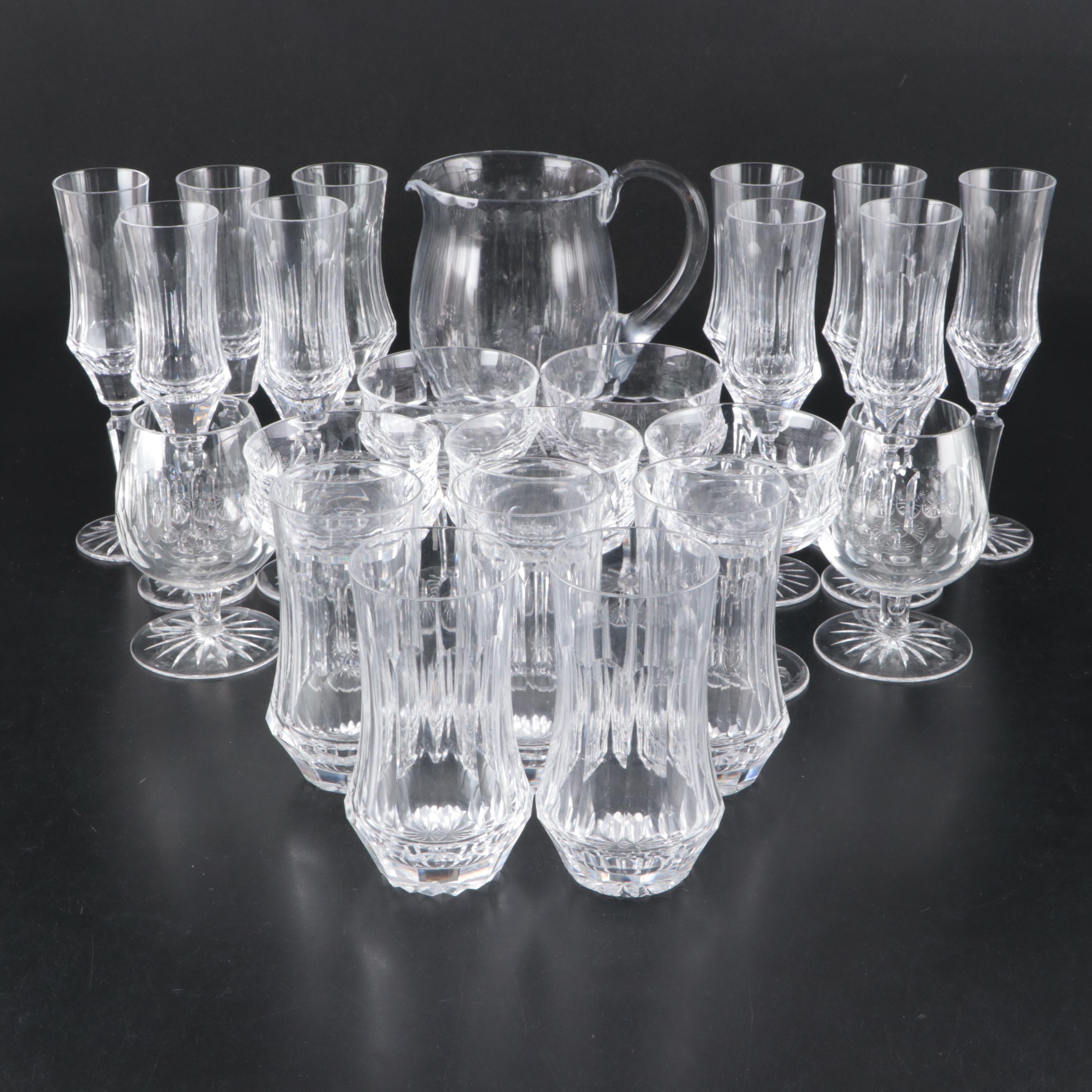 Galway "Old Galway" Crystal Stemware and Pitcher, Late 20th Century