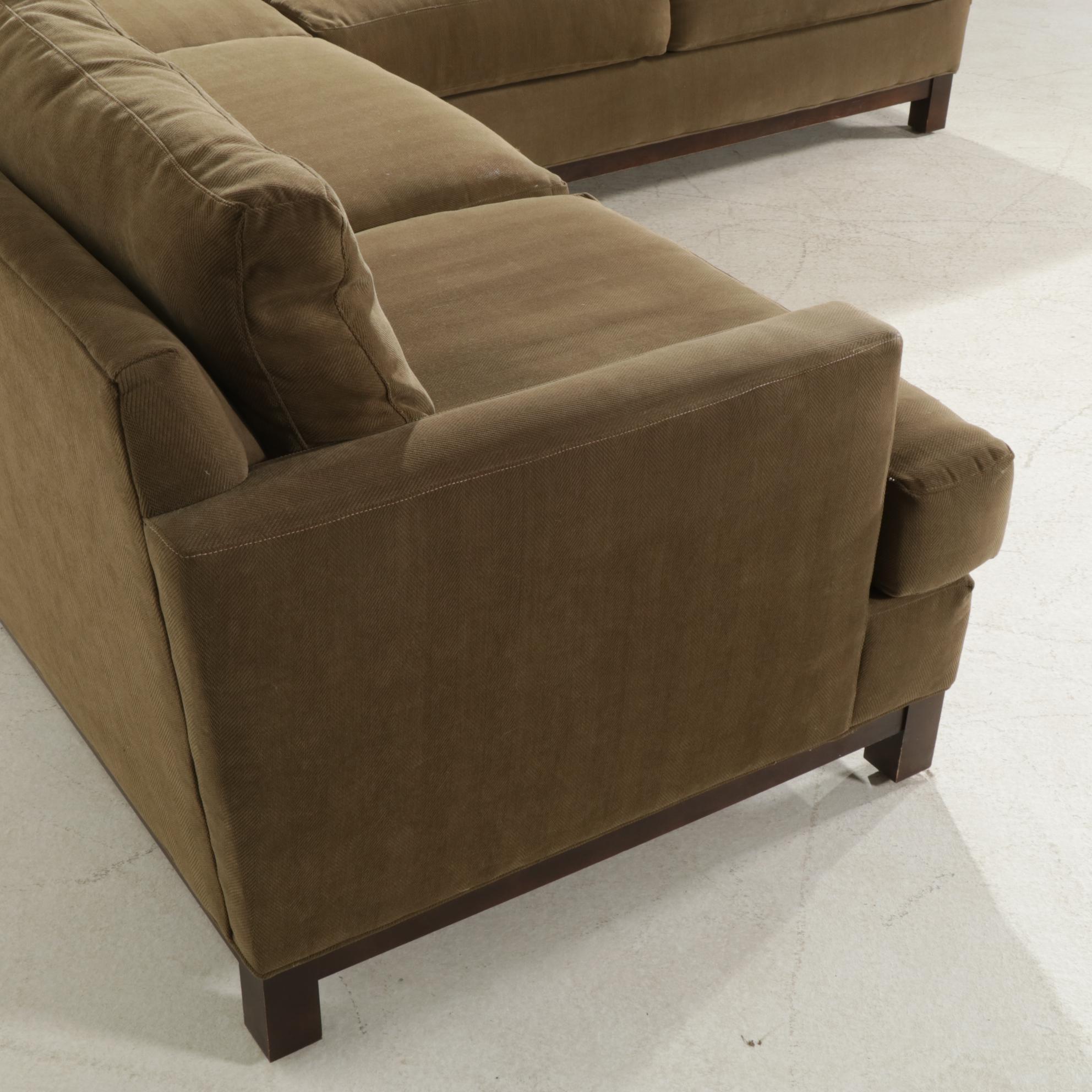 Rowe Furniture Sectional Sofa with Herringbone Upholstery, 21srt Century