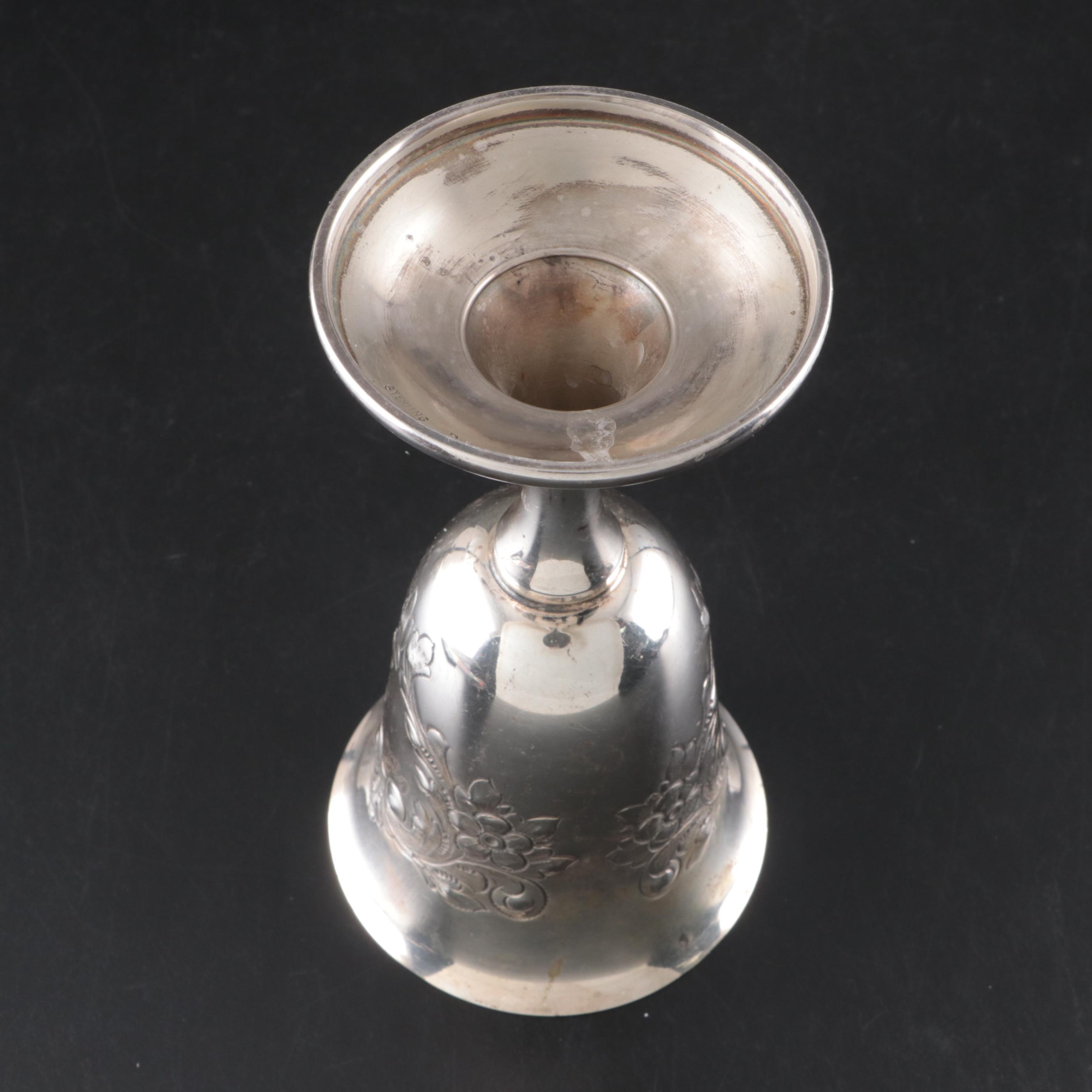 Durham Chased Sterling Silver Goblet with Web Sterling Silver Goblets