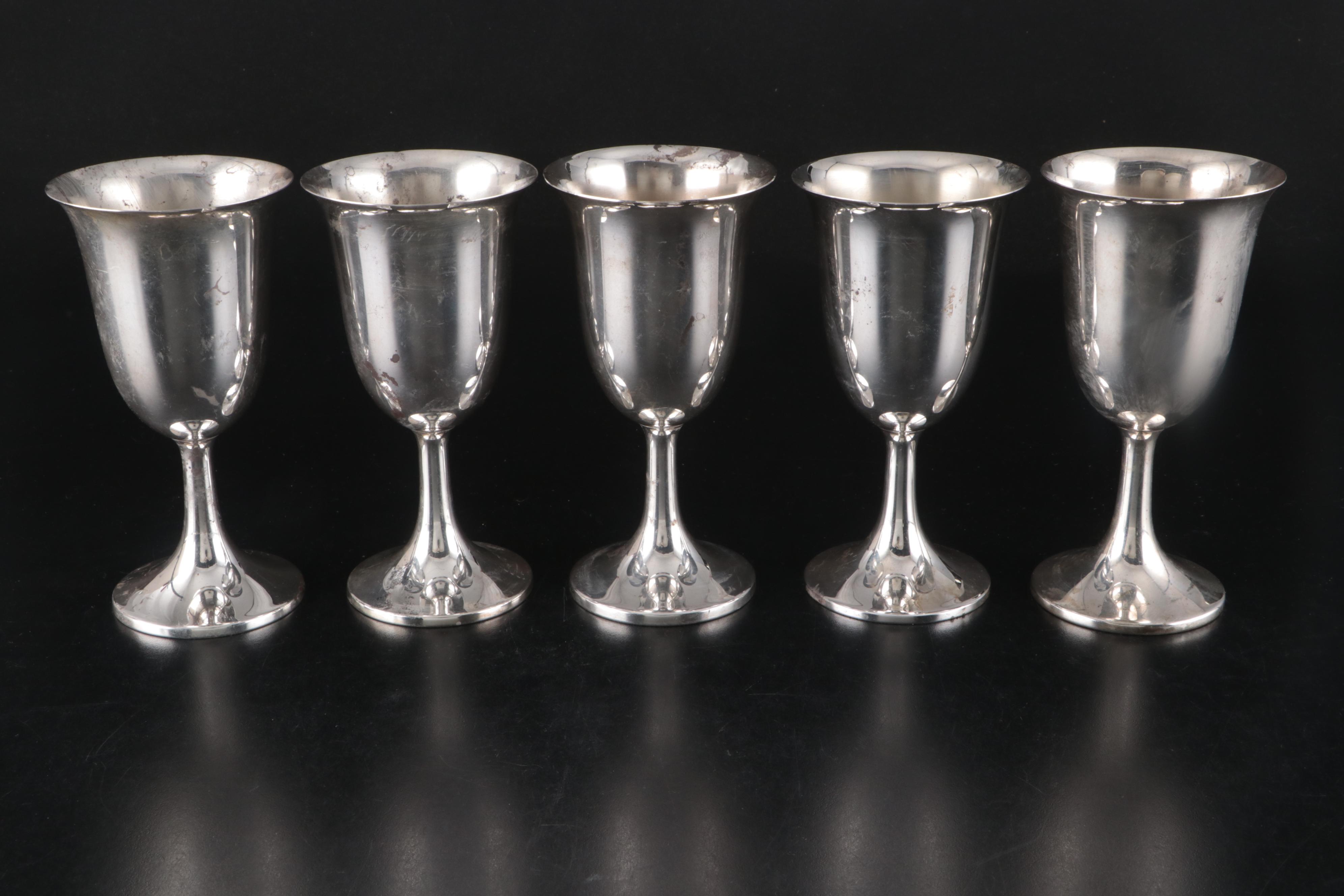 Durham Chased Sterling Silver Goblet with Web Sterling Silver Goblets