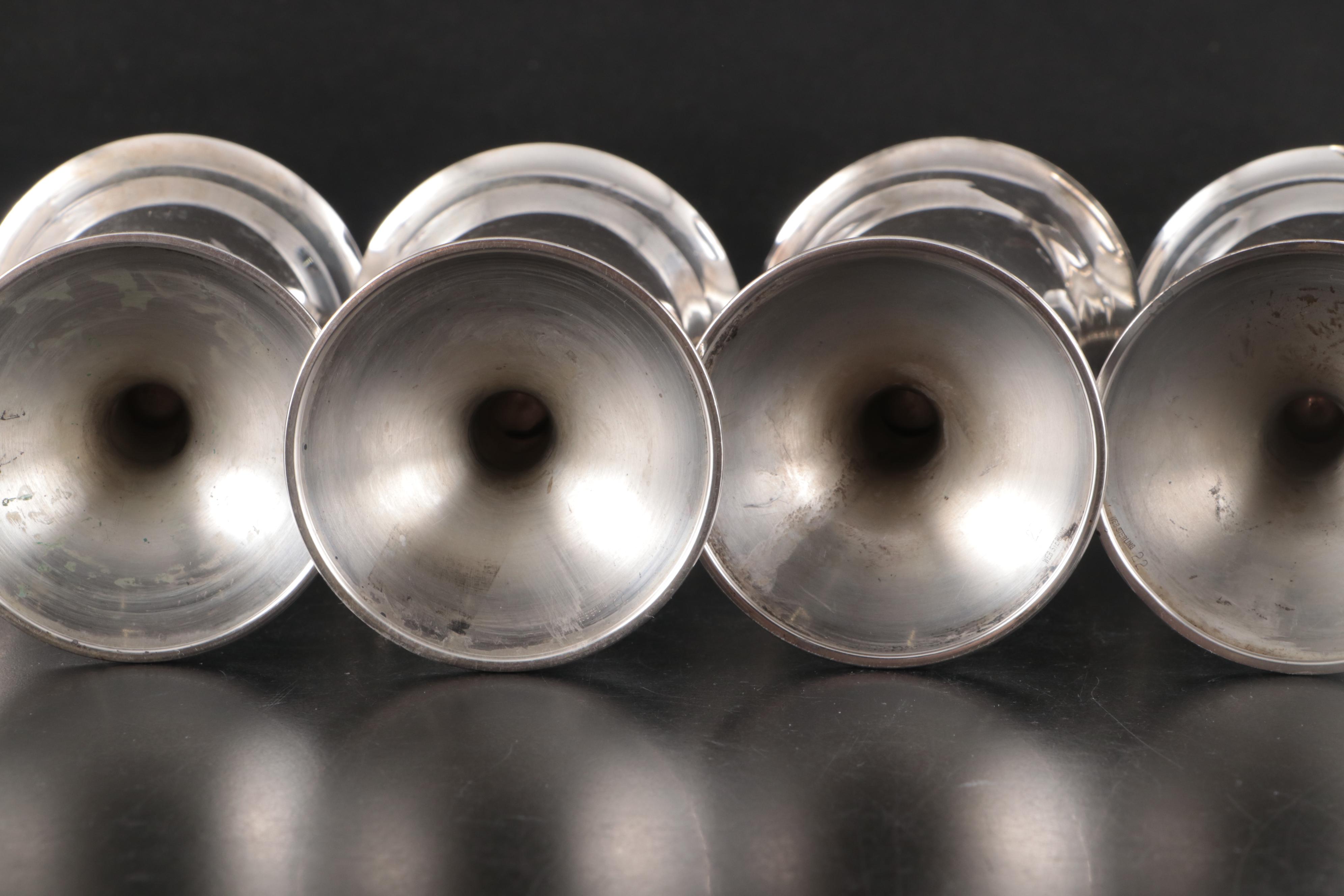 Durham Chased Sterling Silver Goblet with Web Sterling Silver Goblets