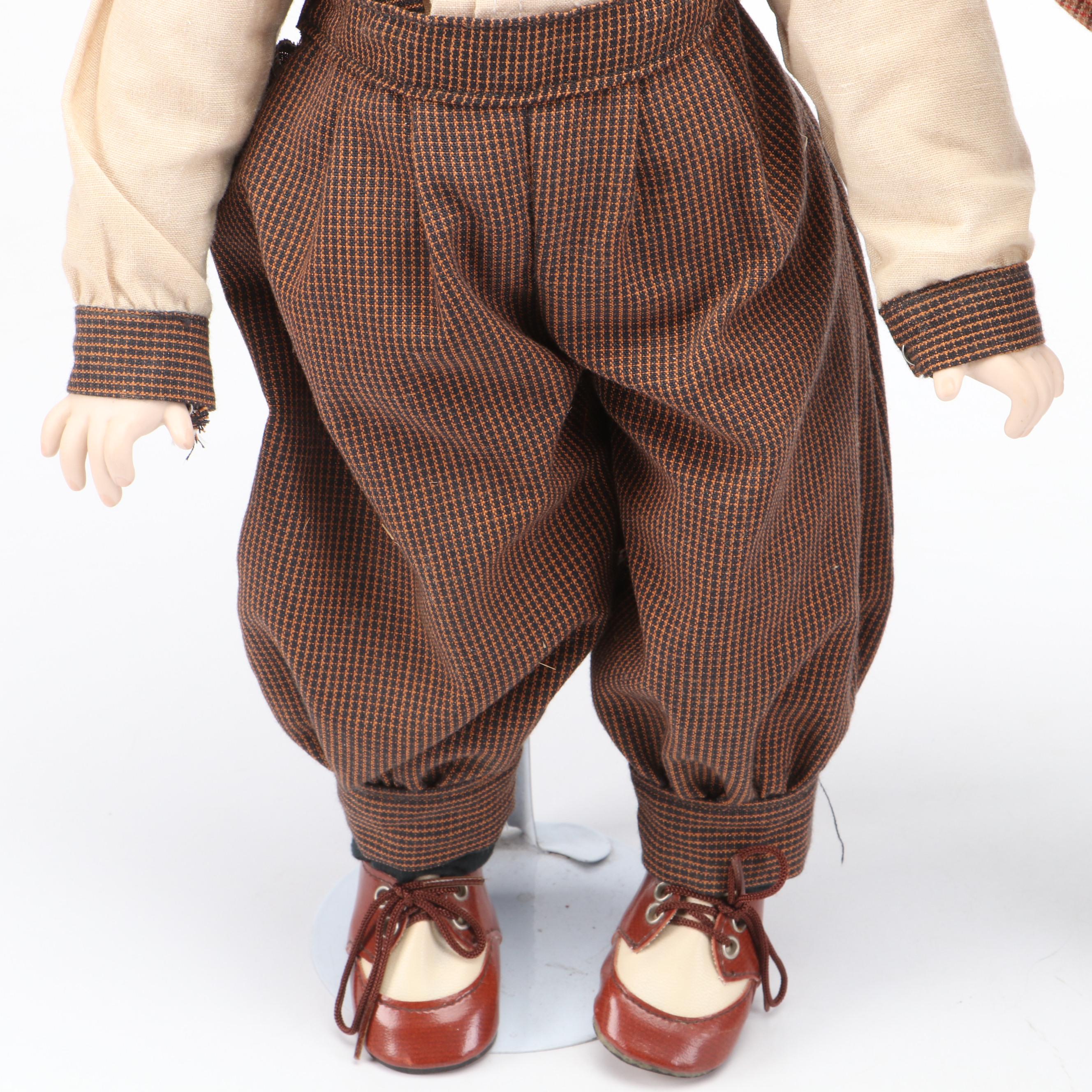 Franklin Mint for Coca-Cola "Danny" and "Matthew" Porcelain Collector Dolls