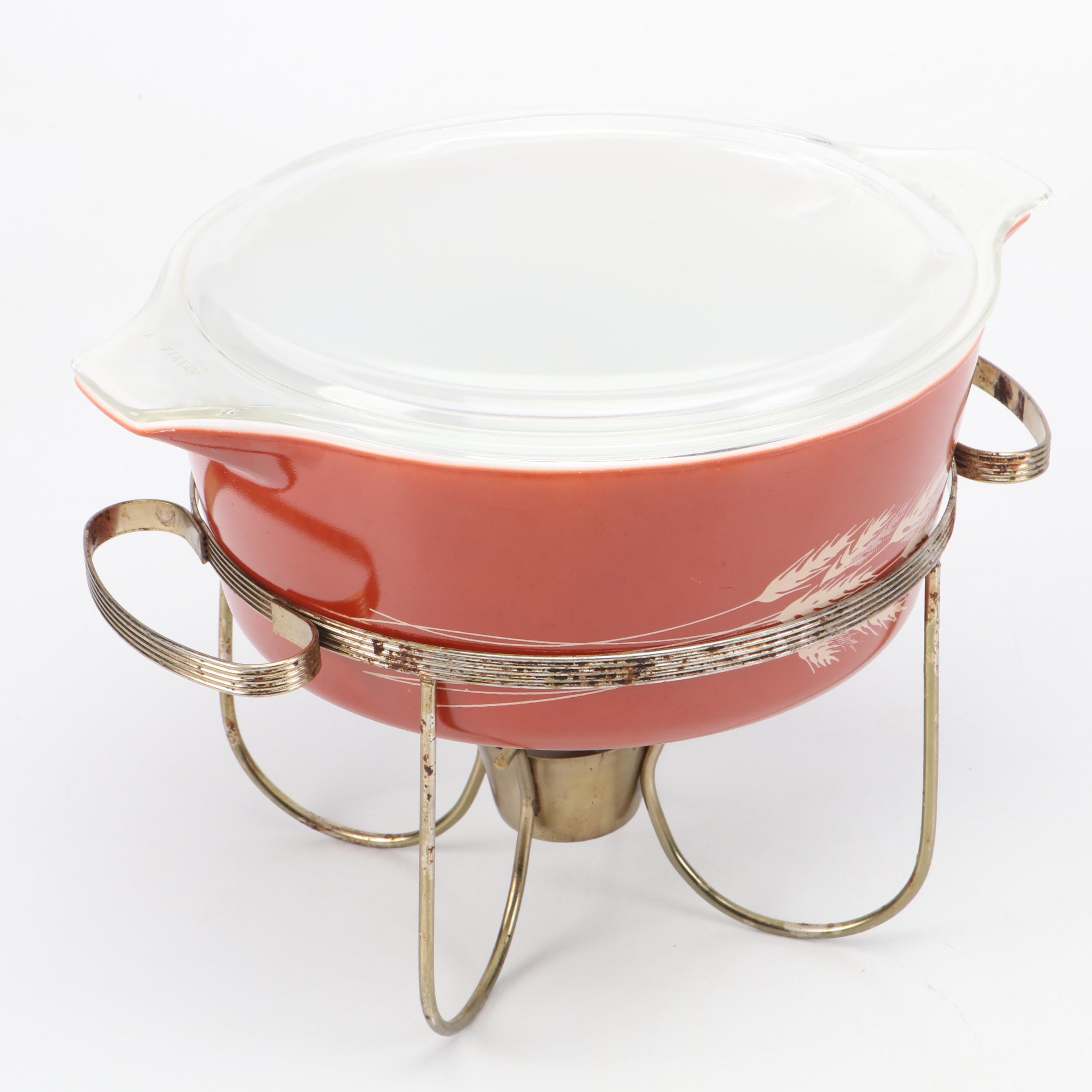 Anchor Hocking Fire-King Georges Briard and Pyrex Casserole Dishes with Stands