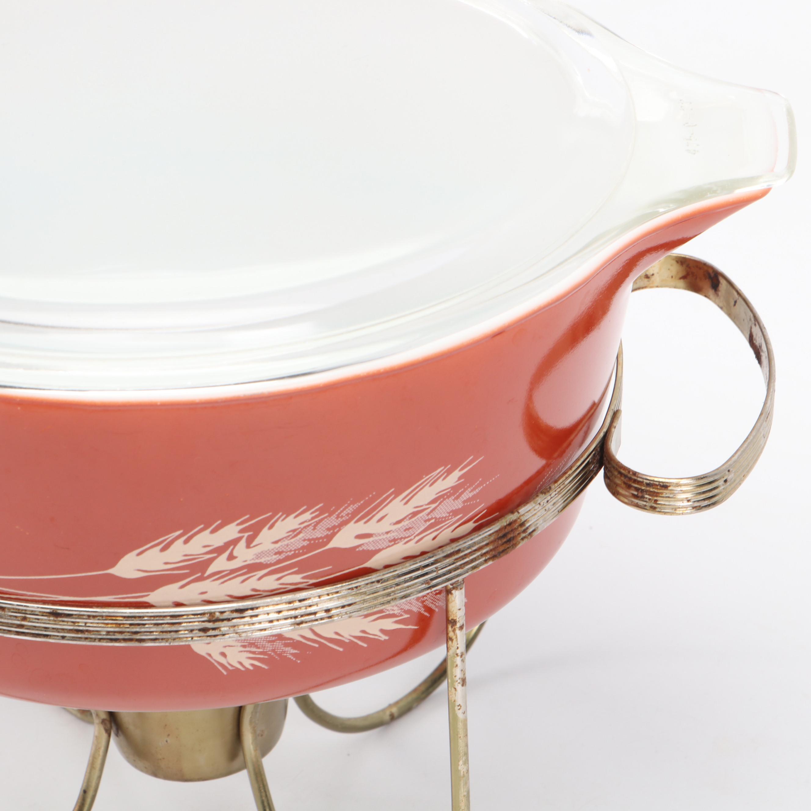 Anchor Hocking Fire-King Georges Briard and Pyrex Casserole Dishes with Stands