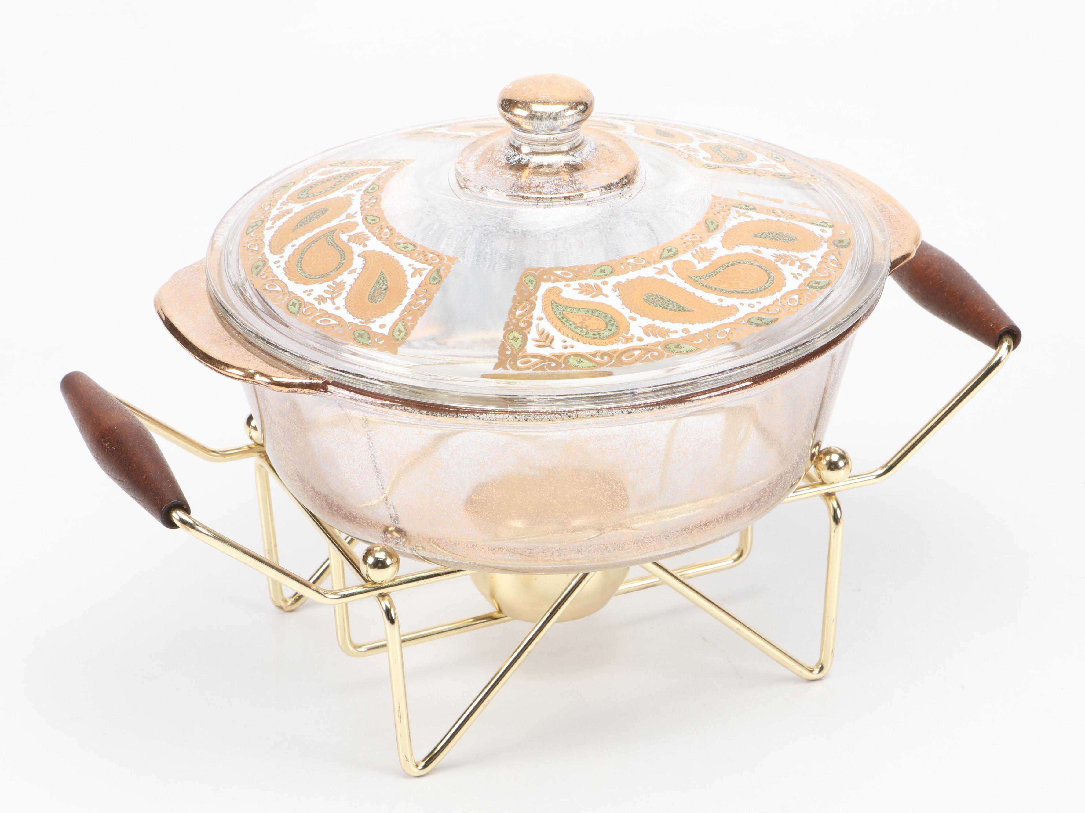 Anchor Hocking Fire-King Georges Briard and Pyrex Casserole Dishes with Stands