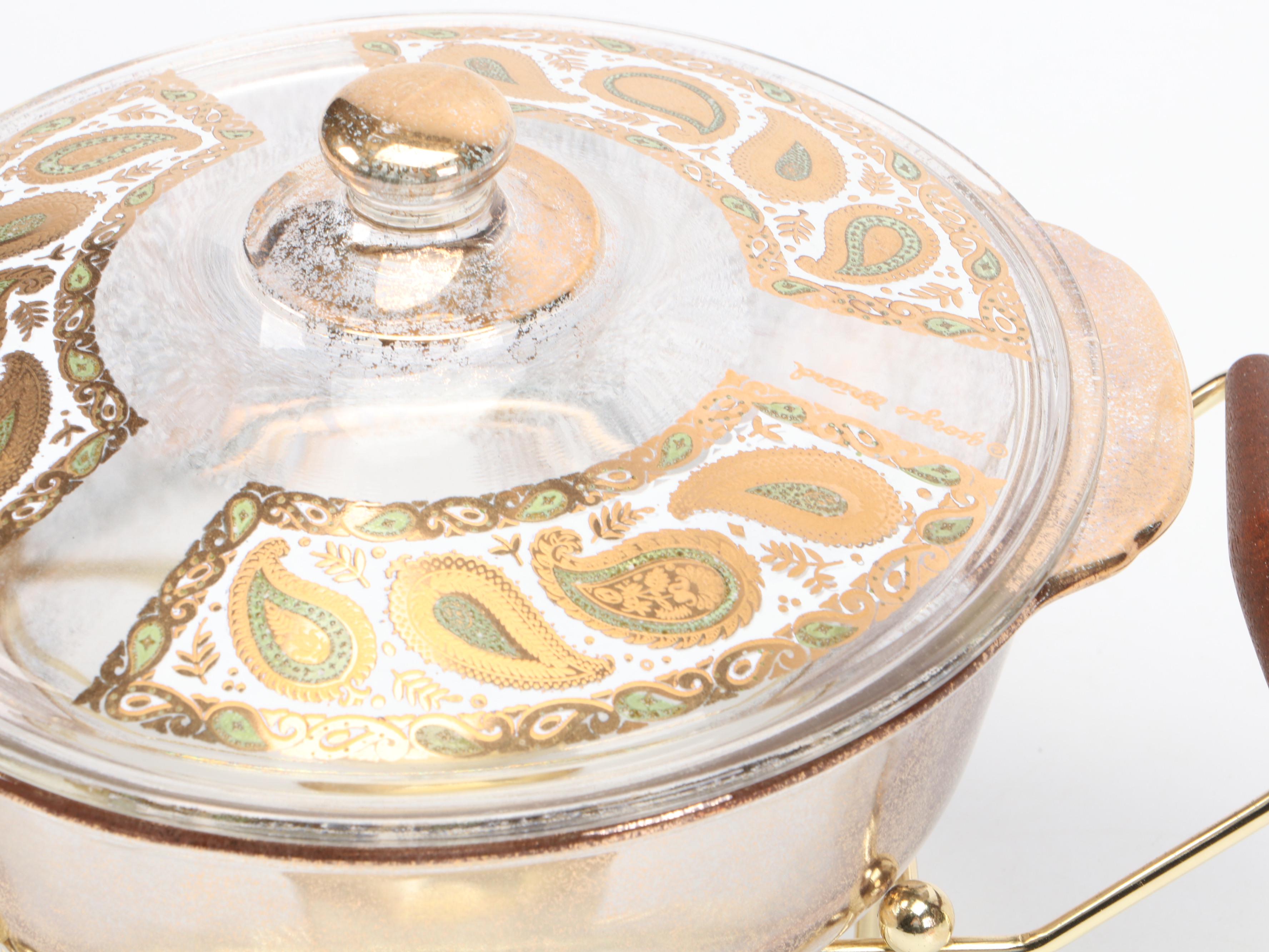 Anchor Hocking Fire-King Georges Briard and Pyrex Casserole Dishes with Stands