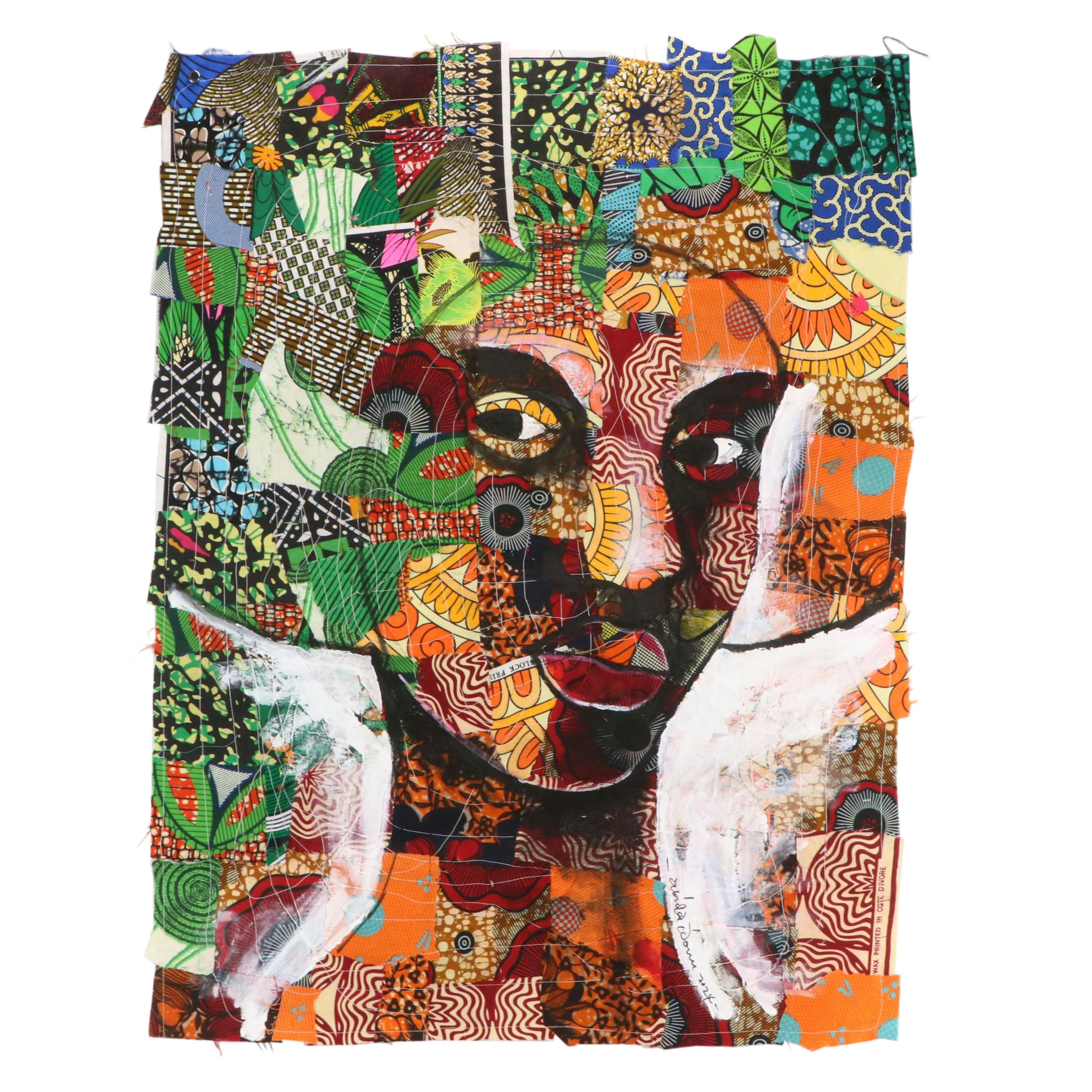 Abiola Idowu Stylized Portrait Collage "Beautiful Soul," 2024