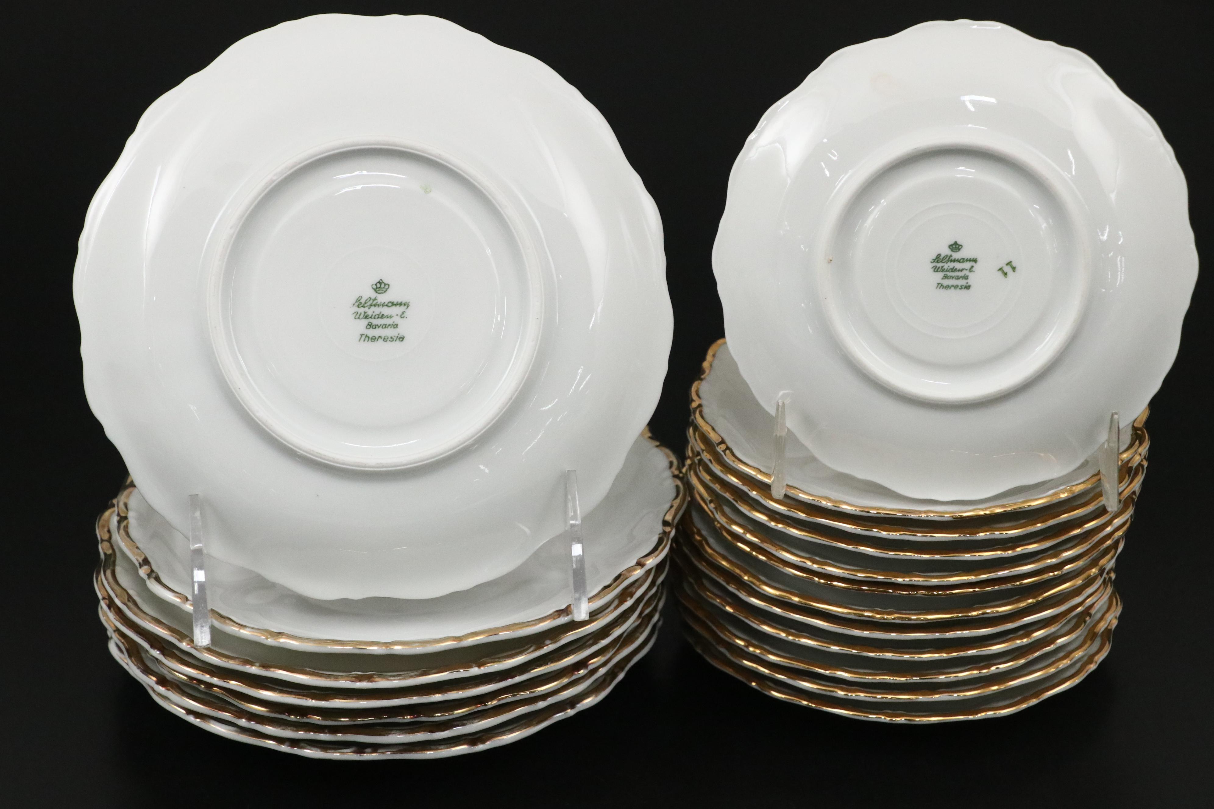 Bavarian Seltmann "State Gold" Porcelain Dinnerware, Mid-20th Century