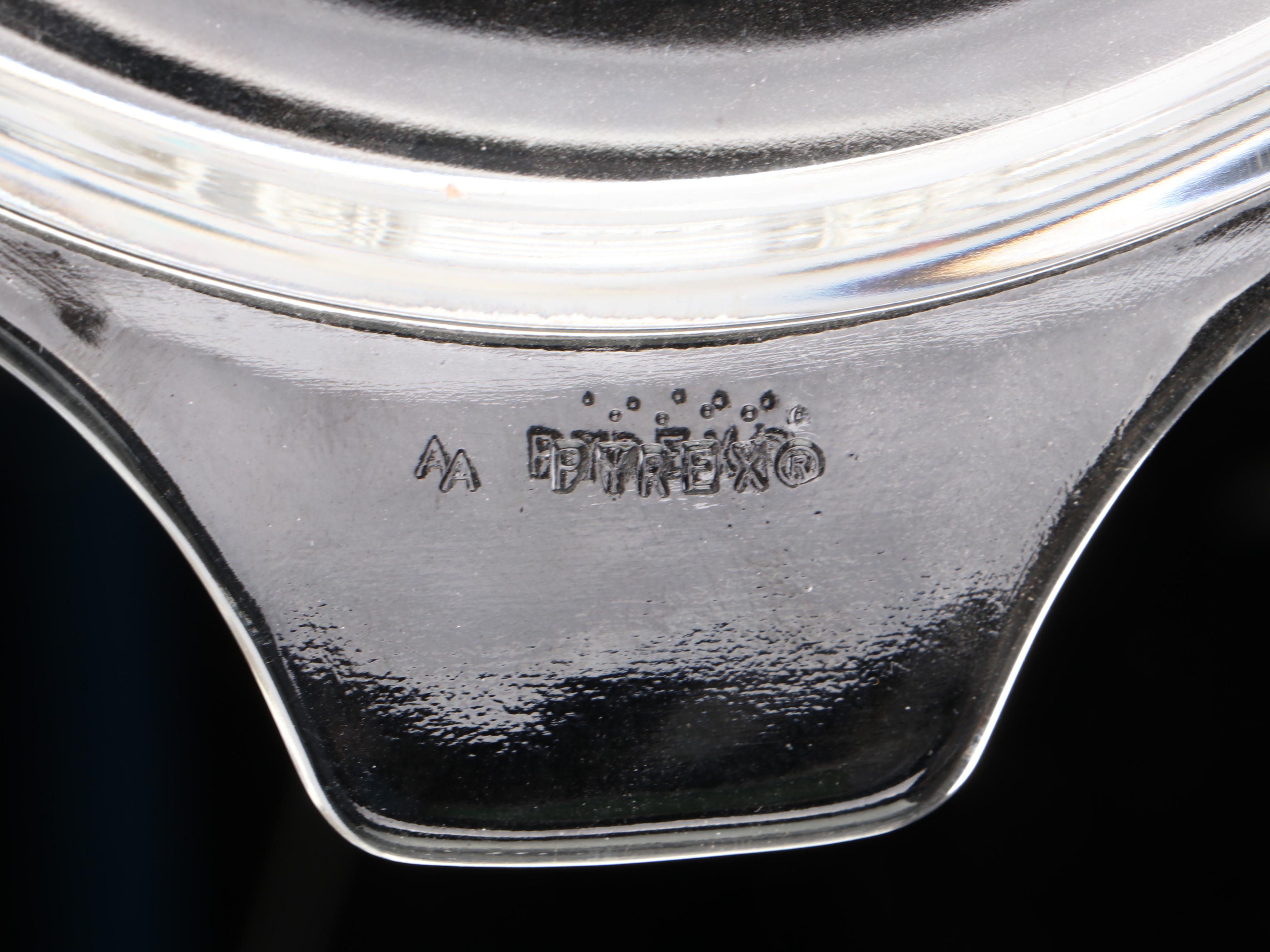 Pyrex "Crazy Daisy" Glass Mixing Bowl and Covered Baking Dishes, 1979-1981