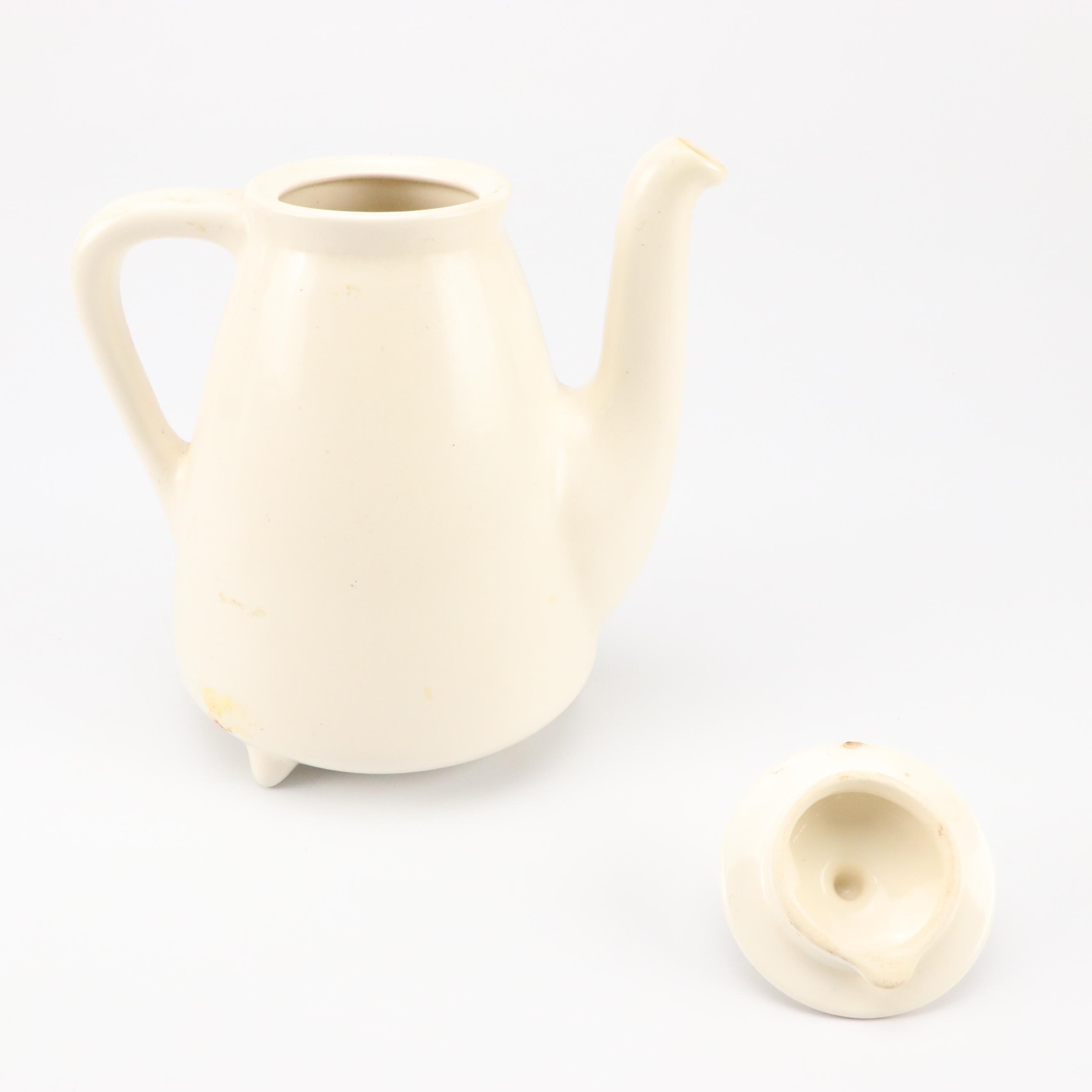 Mexican Folk Art Pottery Covered Dish and Mug with Other Coffee Pot