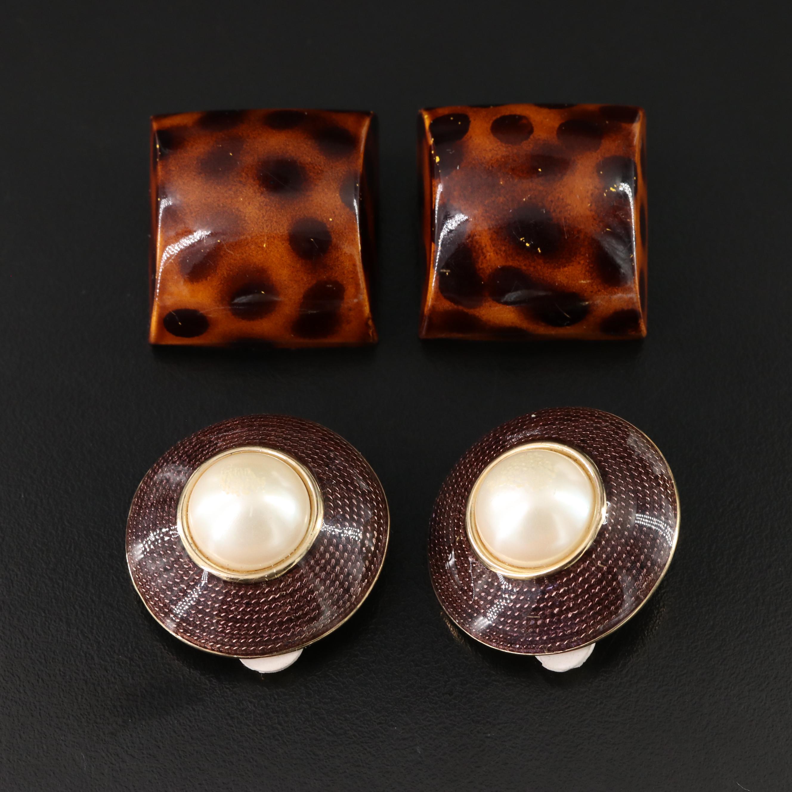 Vintage Patricia Delorme, Guy Laroche and Marc Labat Clip Earrings