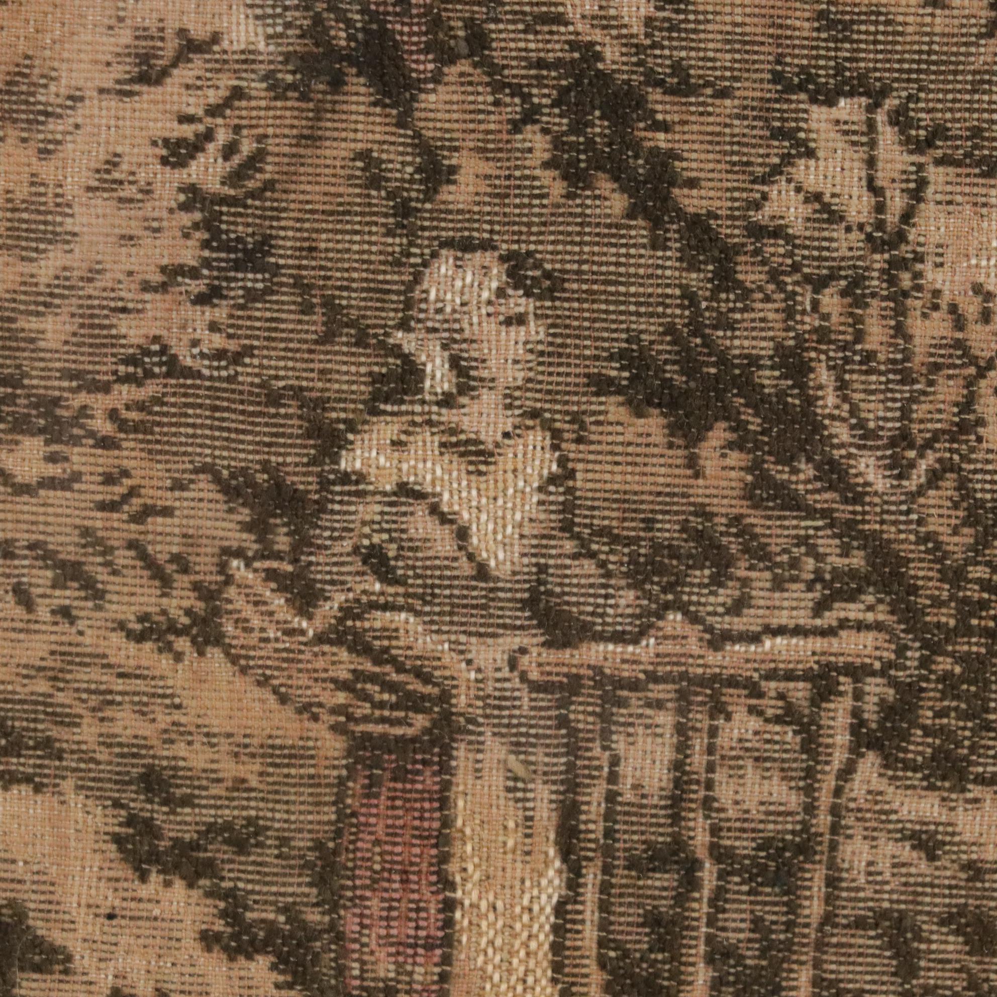 Victorian Style Jacquard Tapestry Vanity Tray with Brass Filigree Trim