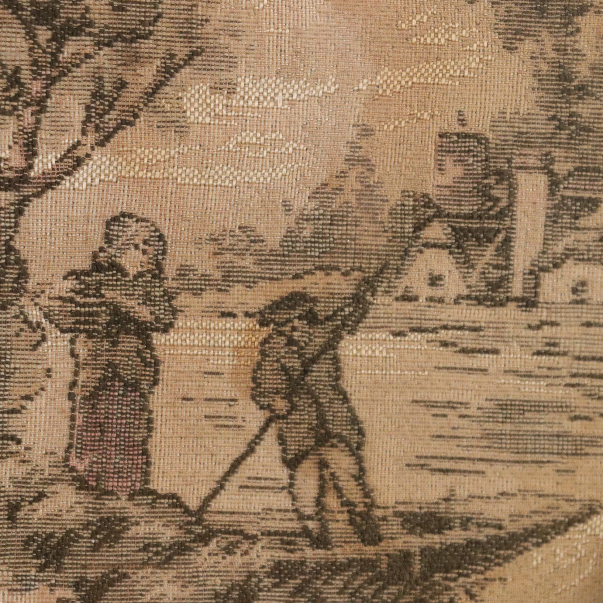 Victorian Style Jacquard Tapestry Vanity Tray with Brass Filigree Trim