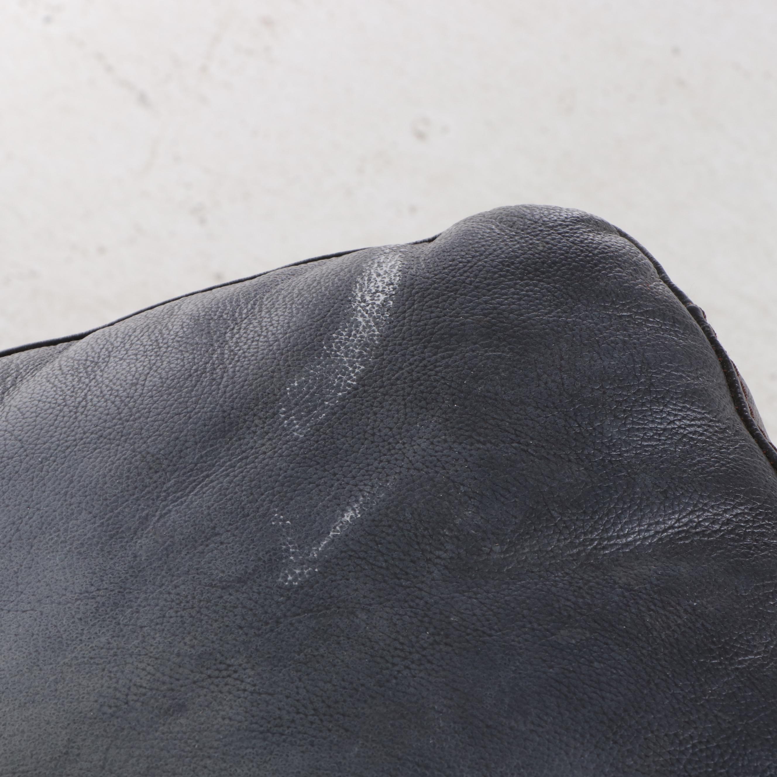 Overstuffed Faux Leather Sofa