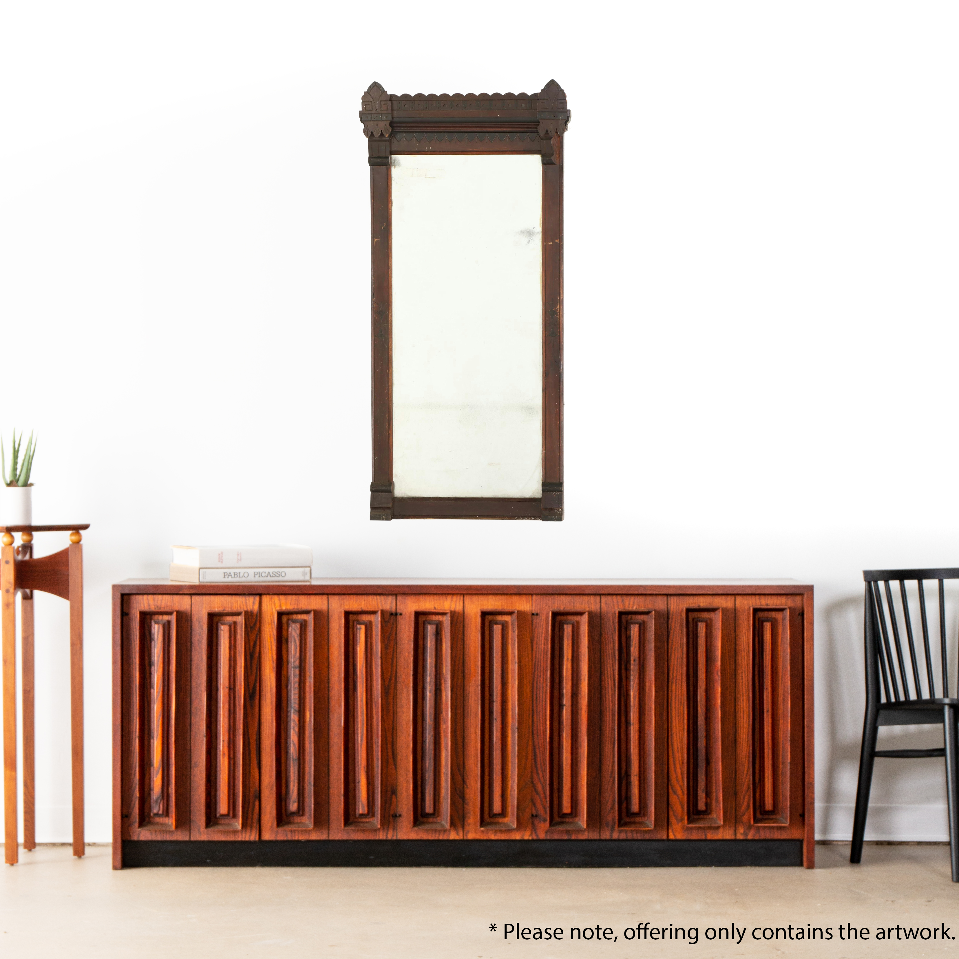 Victorian Eastlake Carved Wood Pier Mirror