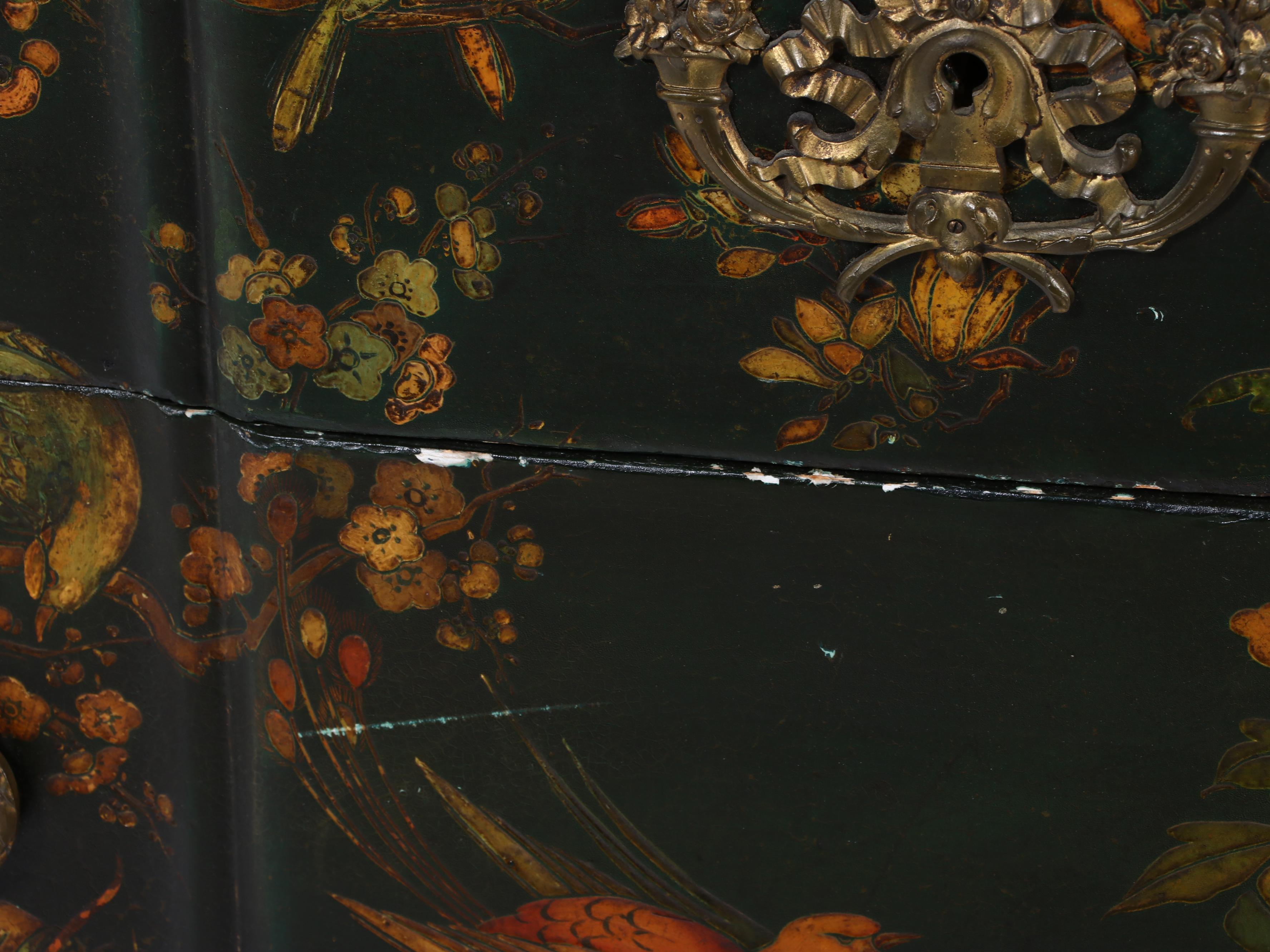W. & J. Sloane Anglo-Chinese Marble Top Two-Drawer Chest, 20th Century