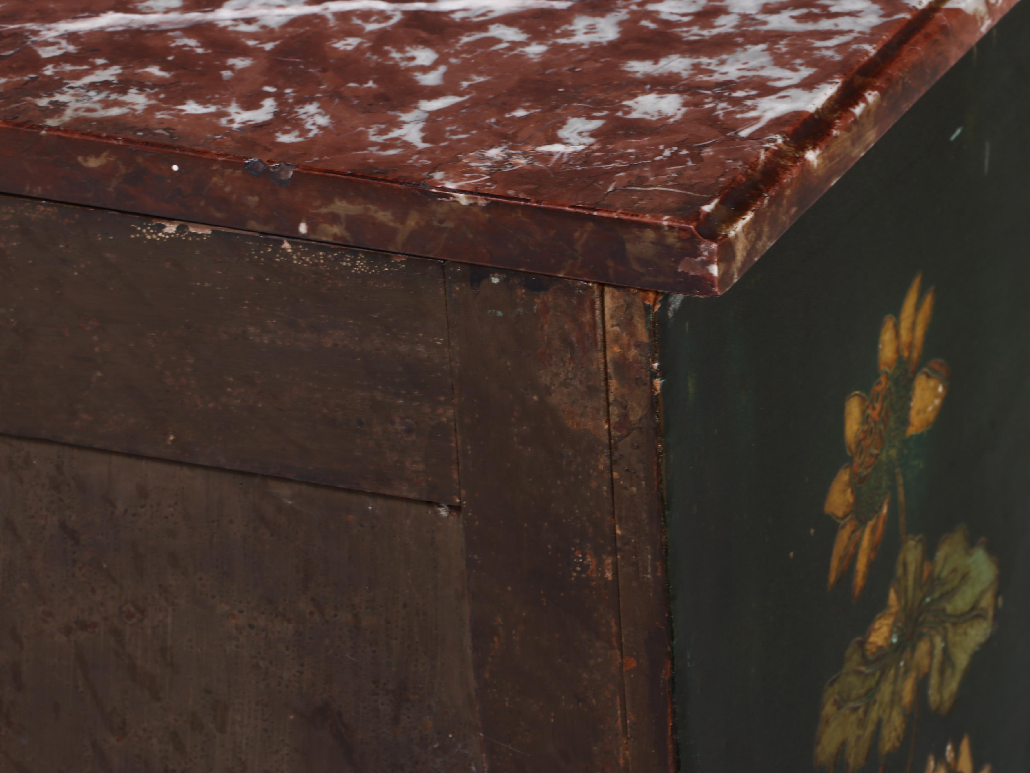 W. & J. Sloane Anglo-Chinese Marble Top Two-Drawer Chest, 20th Century