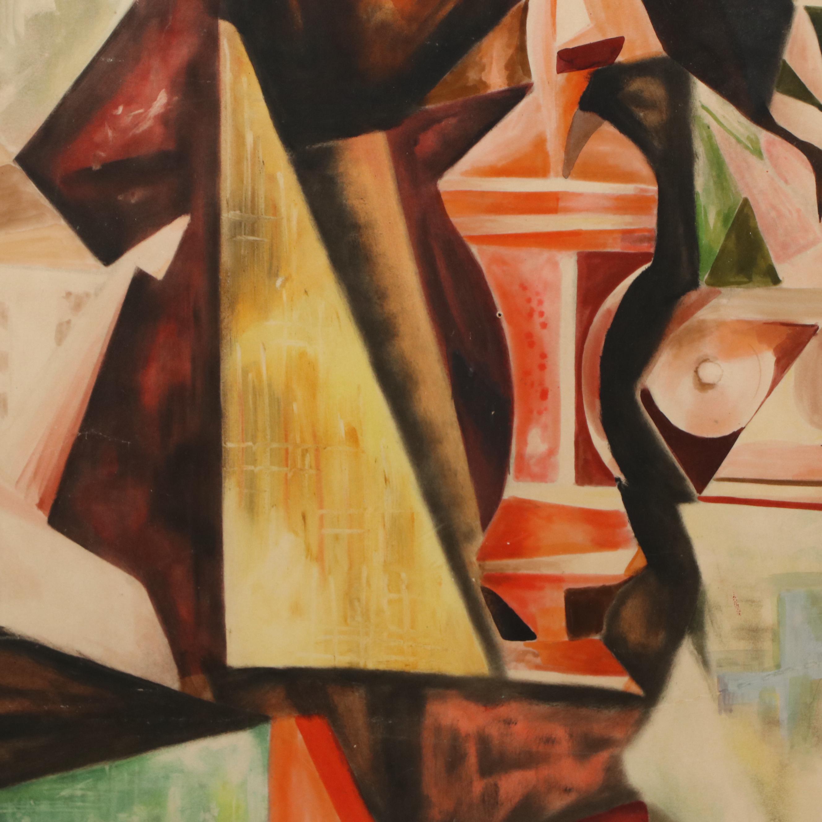 Edmund Lewandowski Watercolor and Gouache Painting "Three Kings," 1949