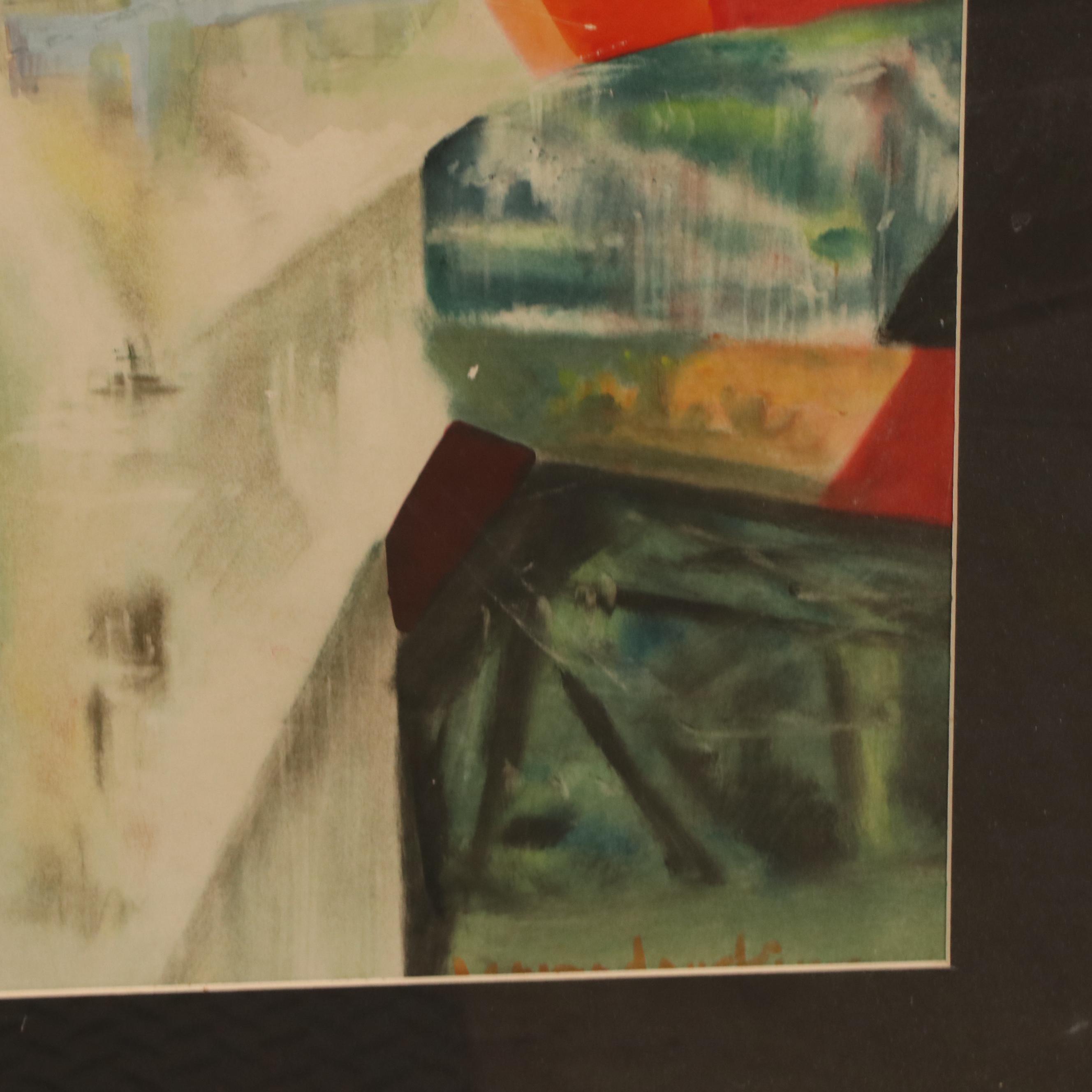 Edmund Lewandowski Watercolor and Gouache Painting "Three Kings," 1949