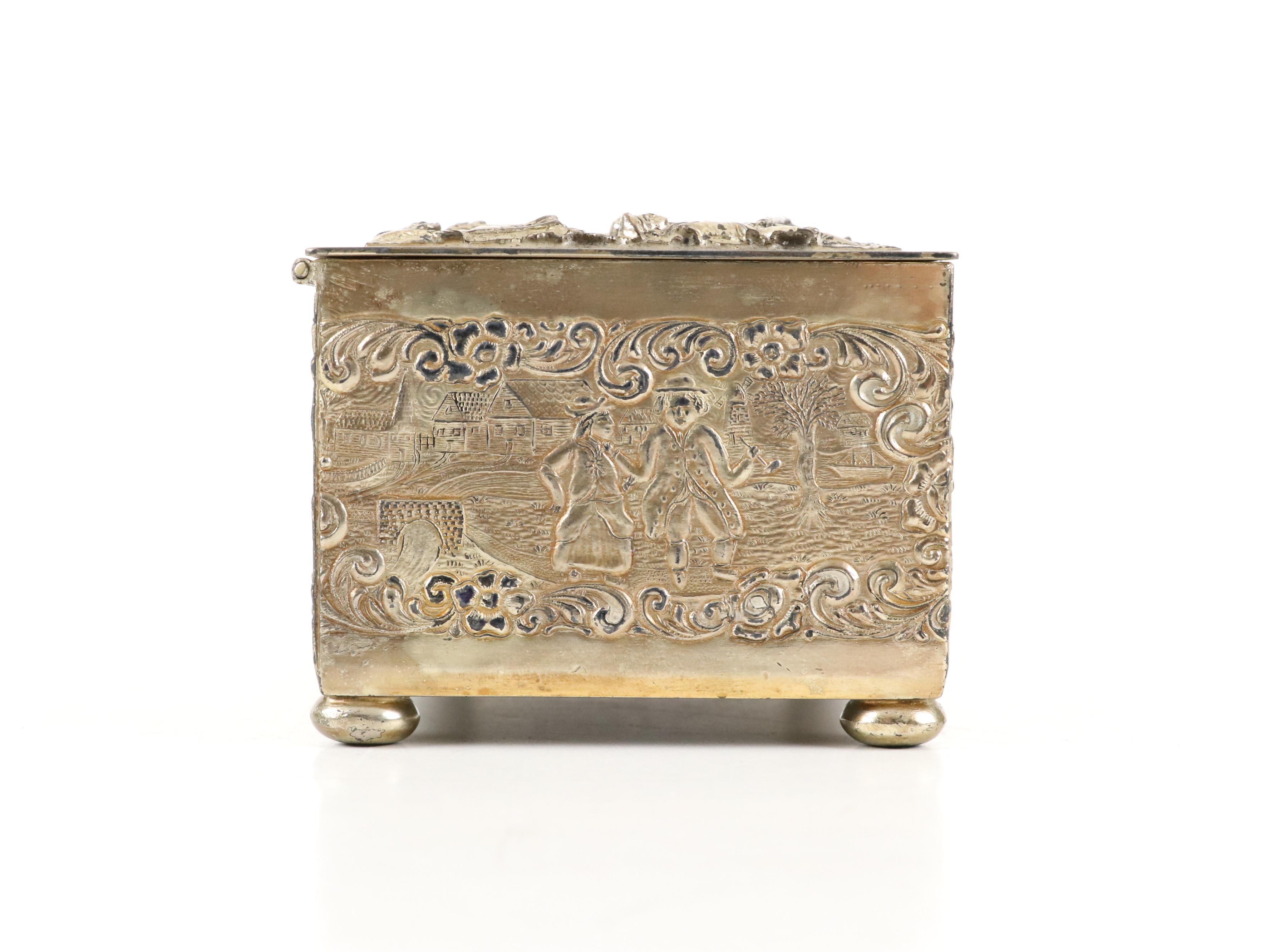 Barbour Silver Co. Silver Plate Repoussé Lidded Box, Late 19th-Early 20th C.