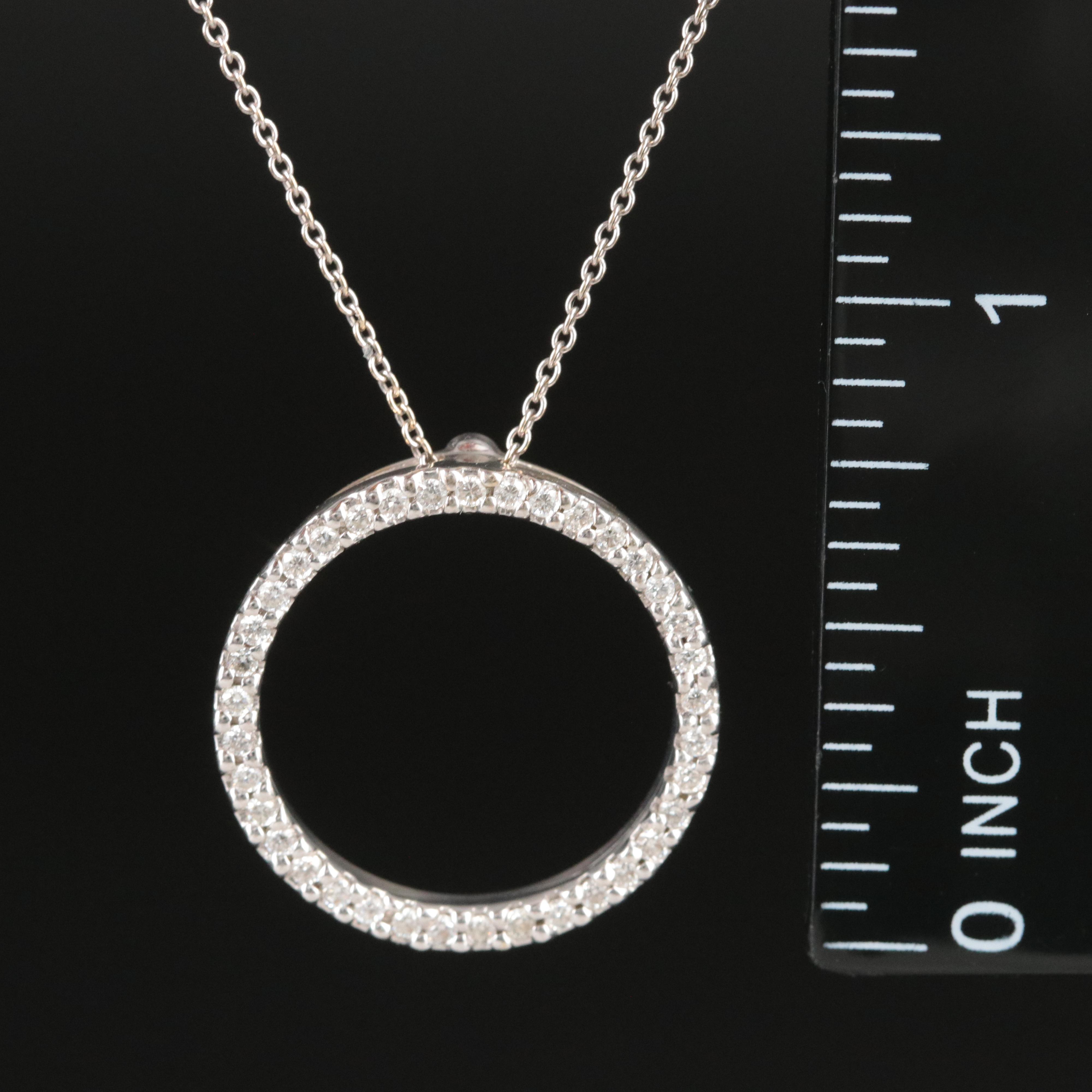 Roberto Coin Tiny Treasures 18K 0.26 CTW Diamond Circle Pendant Necklace