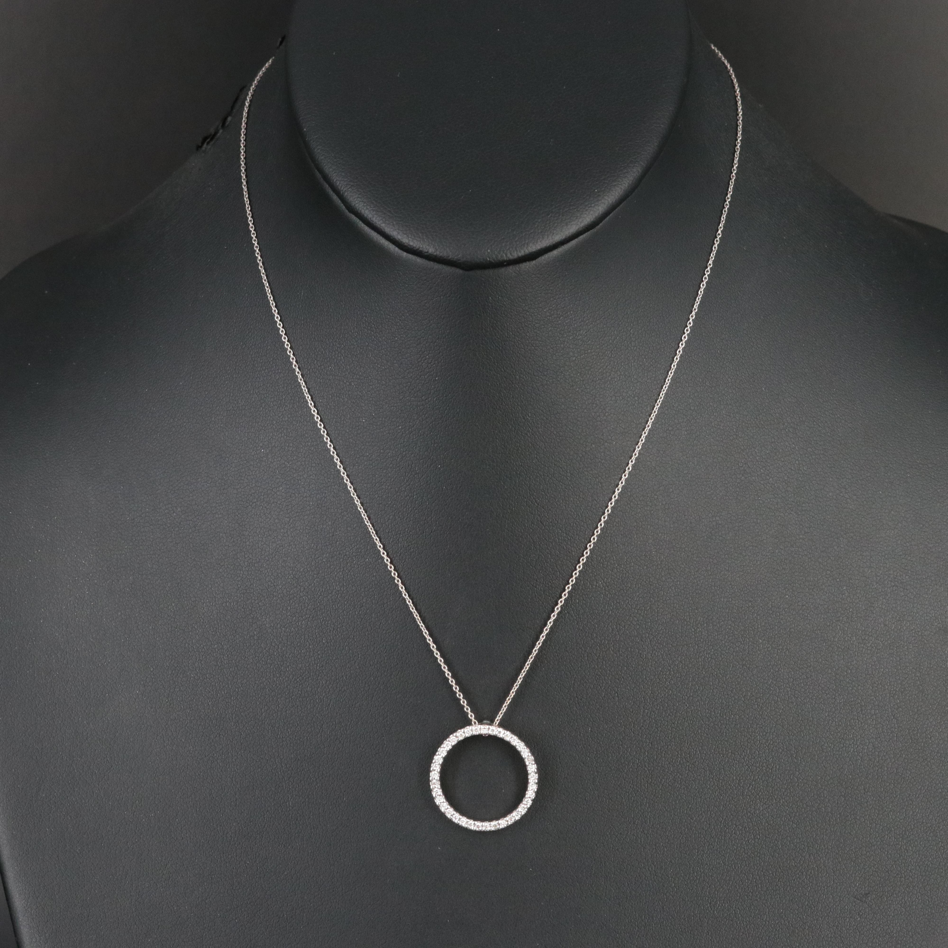 Roberto Coin Tiny Treasures 18K 0.26 CTW Diamond Circle Pendant Necklace