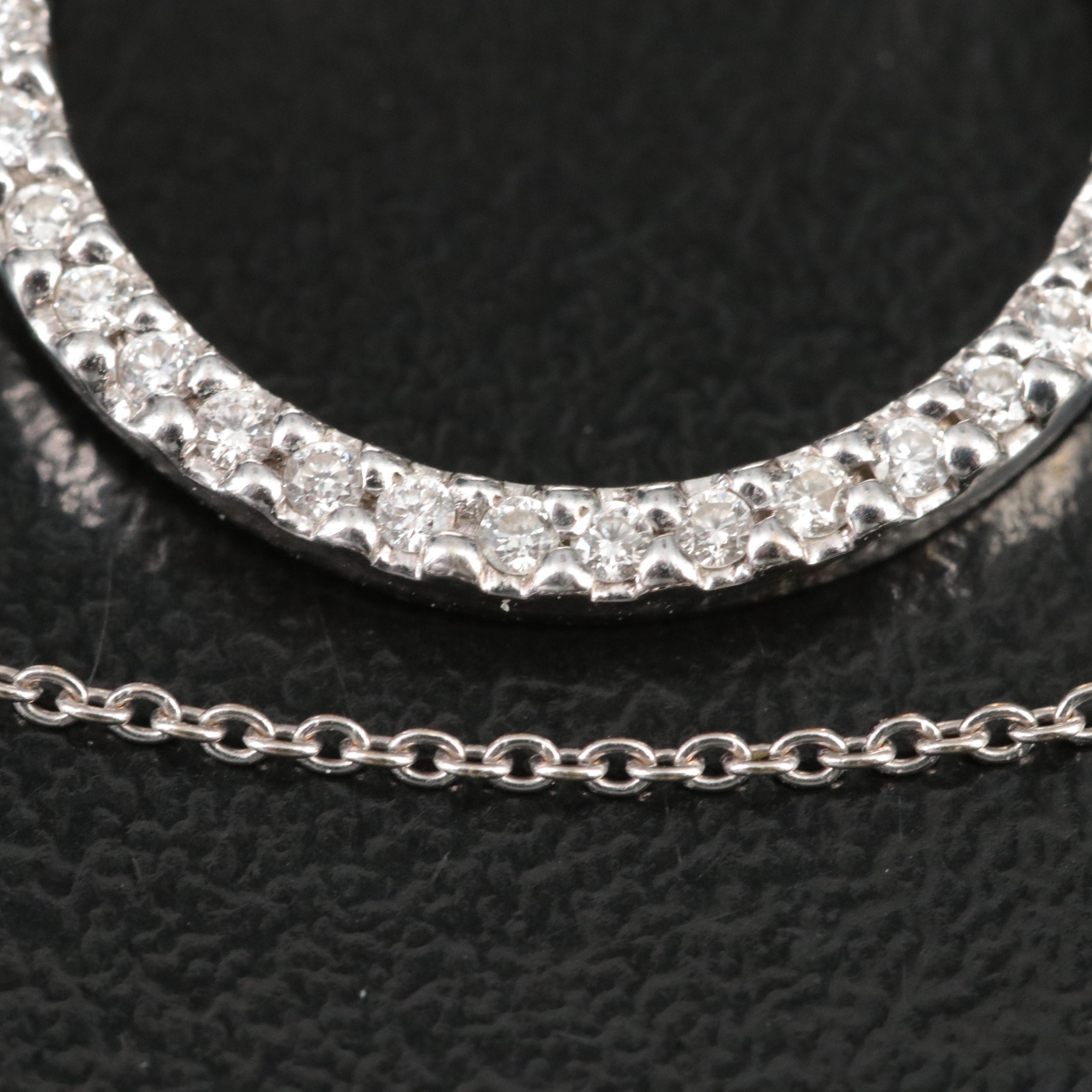 Roberto Coin Tiny Treasures 18K 0.26 CTW Diamond Circle Pendant Necklace