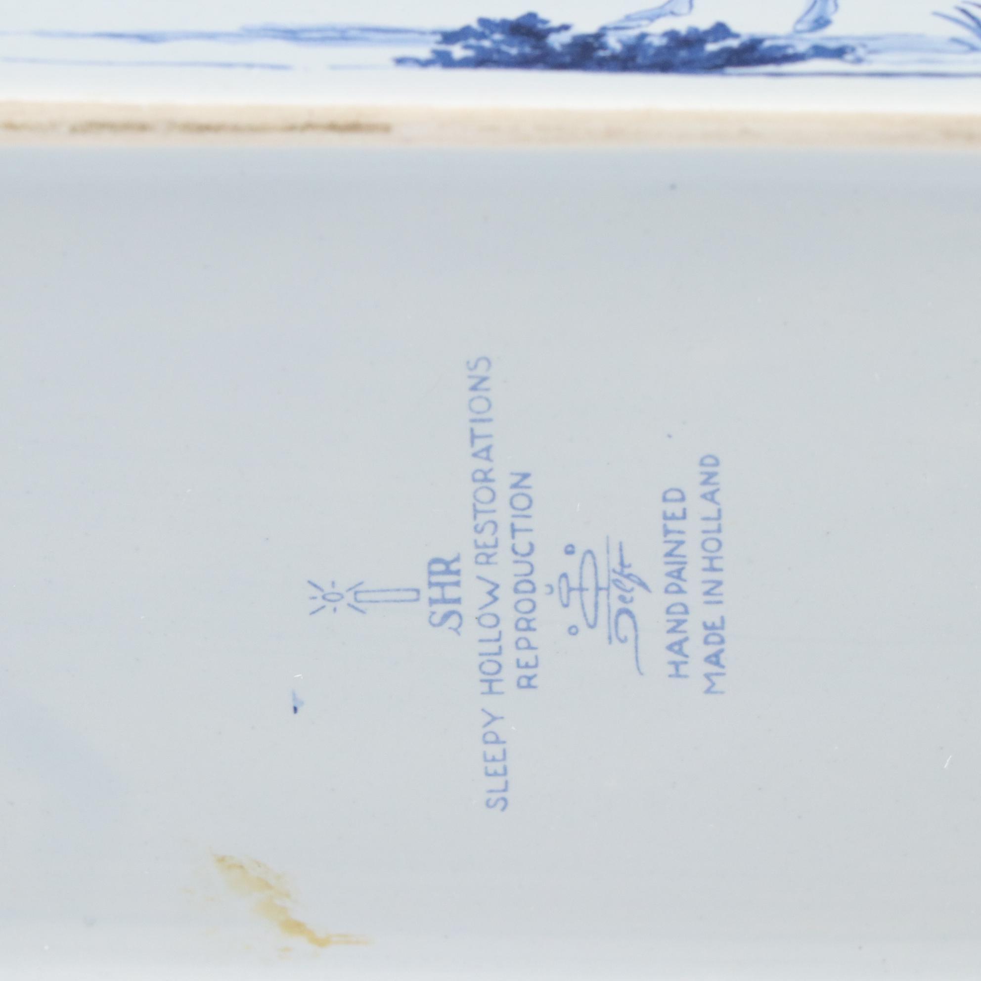 Dunn, Bennett & Co "Glencoe" Ironstone Plate with Delft Flower Frog and Mugs