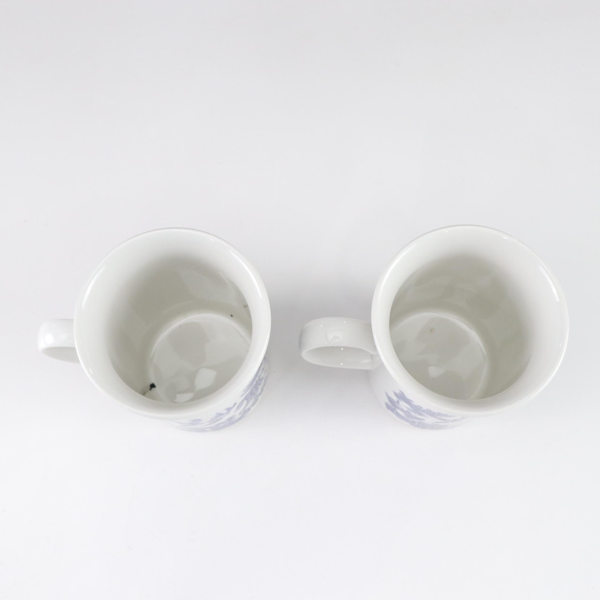 Dunn, Bennett & Co "Glencoe" Ironstone Plate with Delft Flower Frog and Mugs