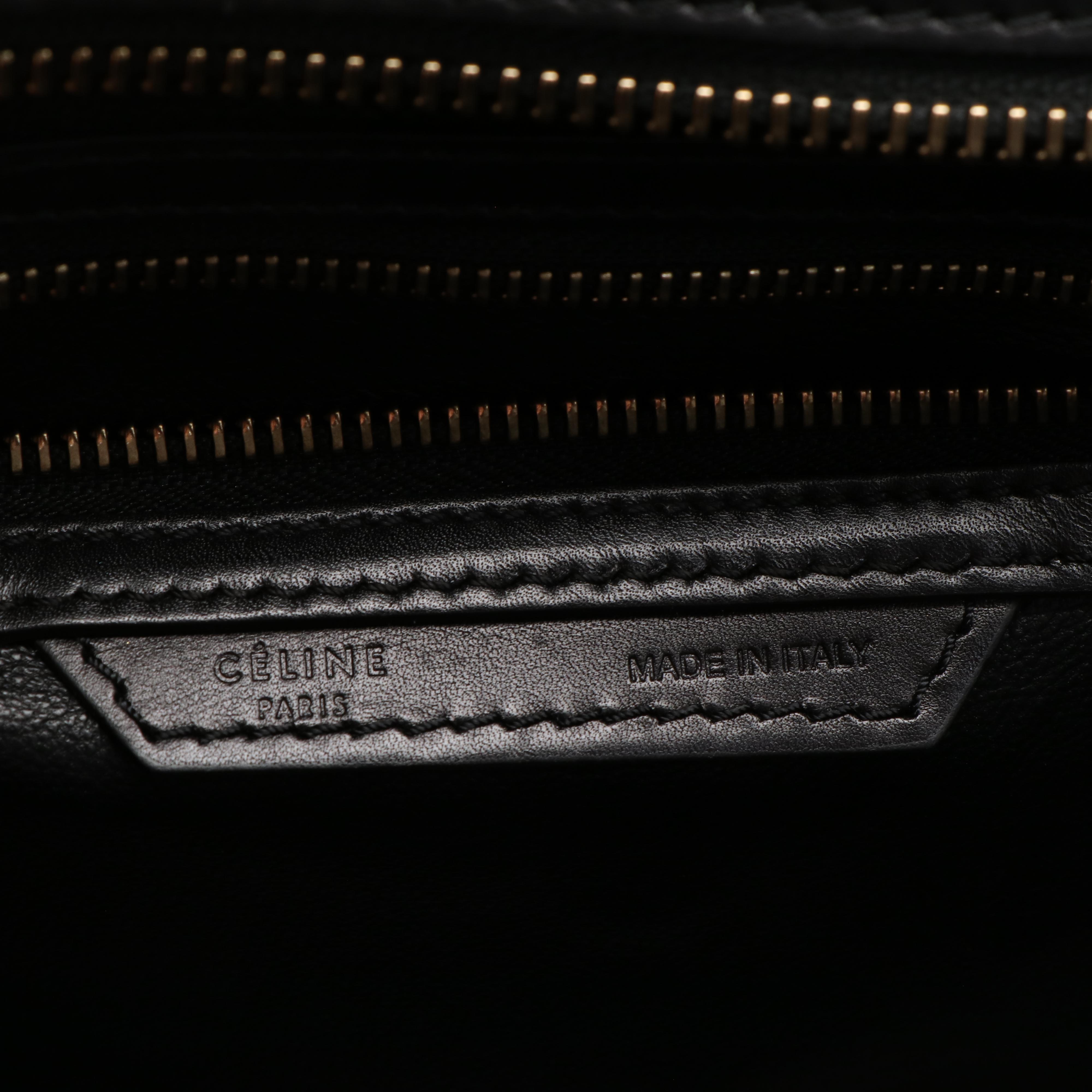 Celine Phantom Luggage Tote Bag in Black/Beige Leather and Royal Blue Suede