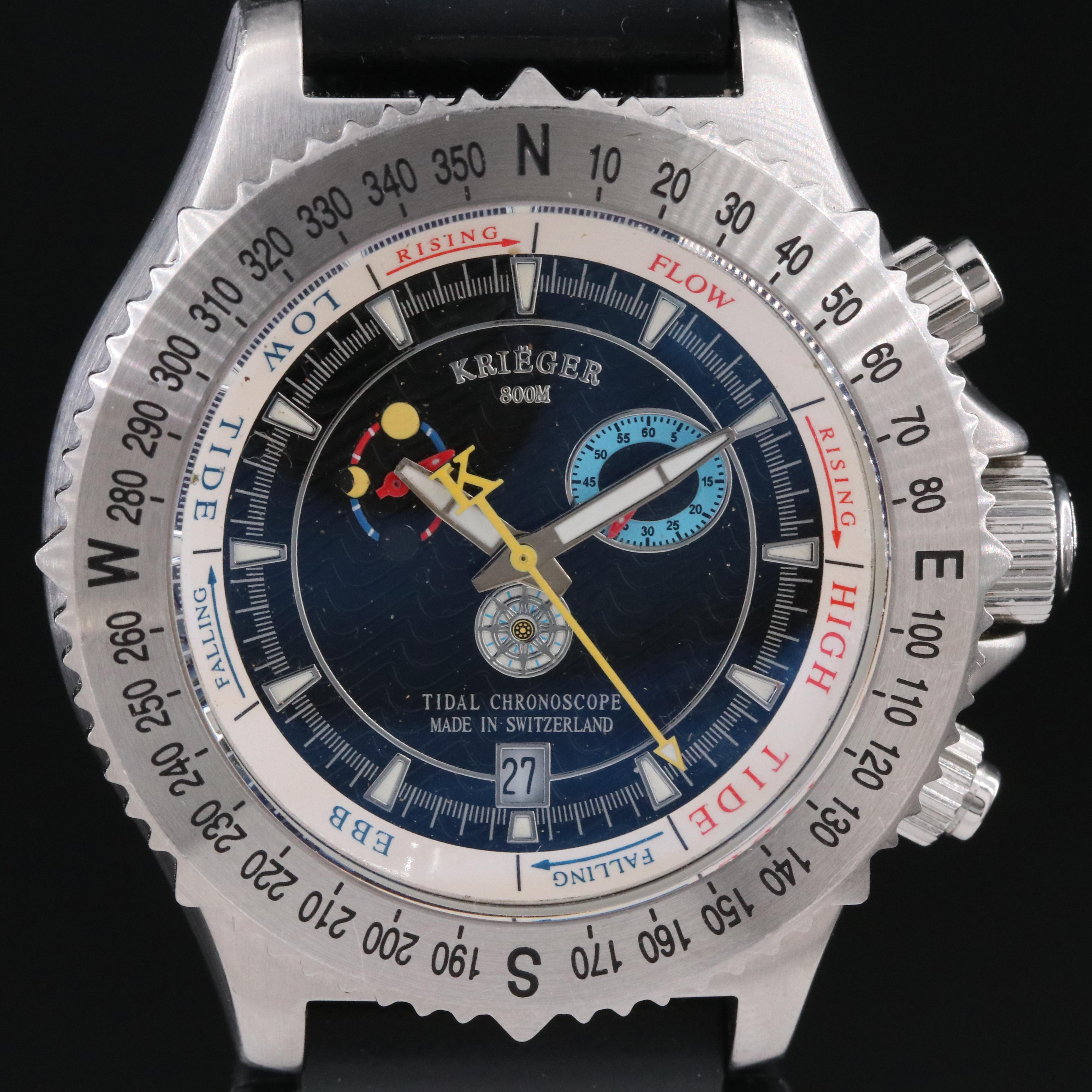 Krieger Tidal Wave Chronoscope Steel Quartz Watch