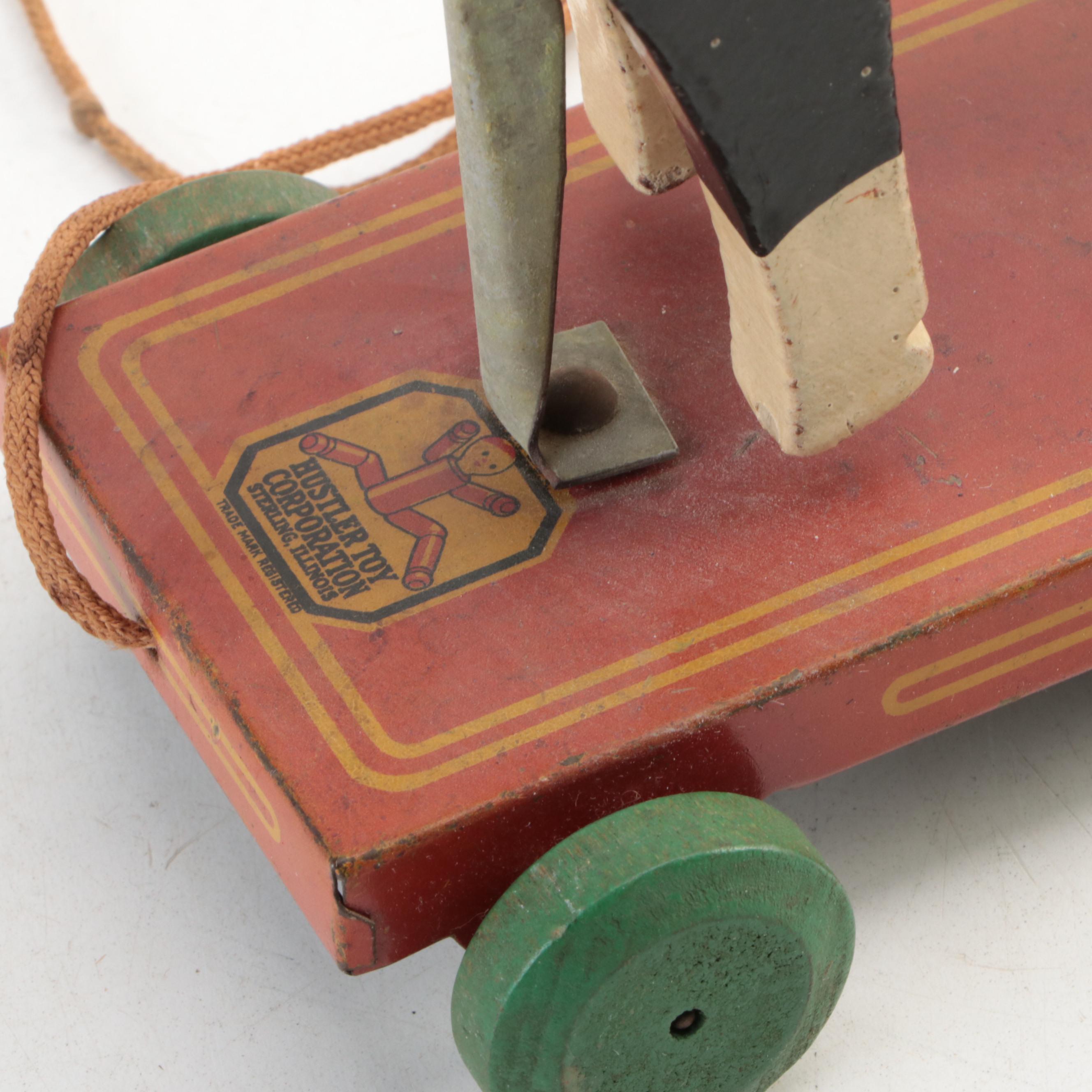 Horse & Jockey Pull Toy, Kenton Cast Iron Toy Fire Engine, Early/Mid-20th C