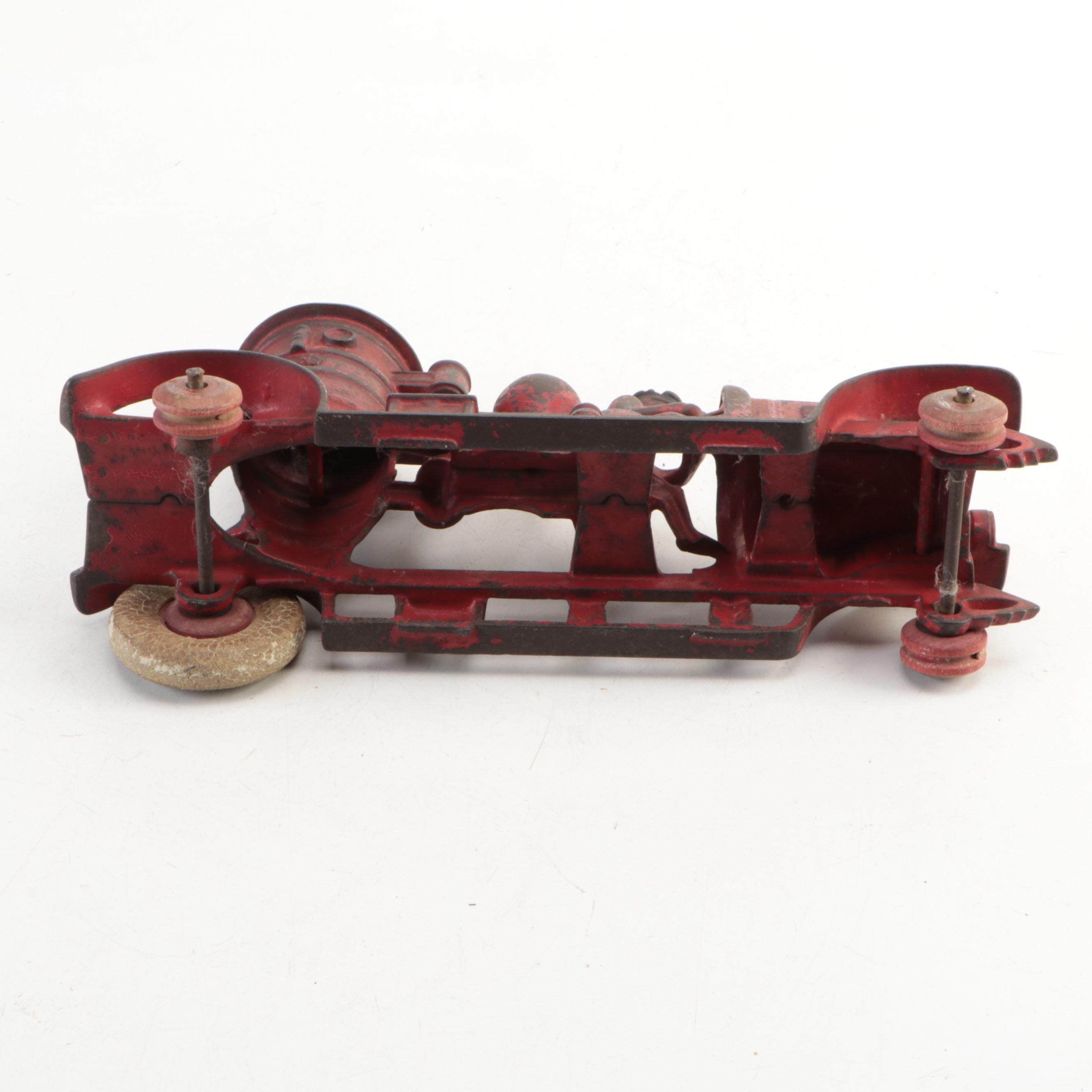 Horse & Jockey Pull Toy, Kenton Cast Iron Toy Fire Engine, Early/Mid-20th C