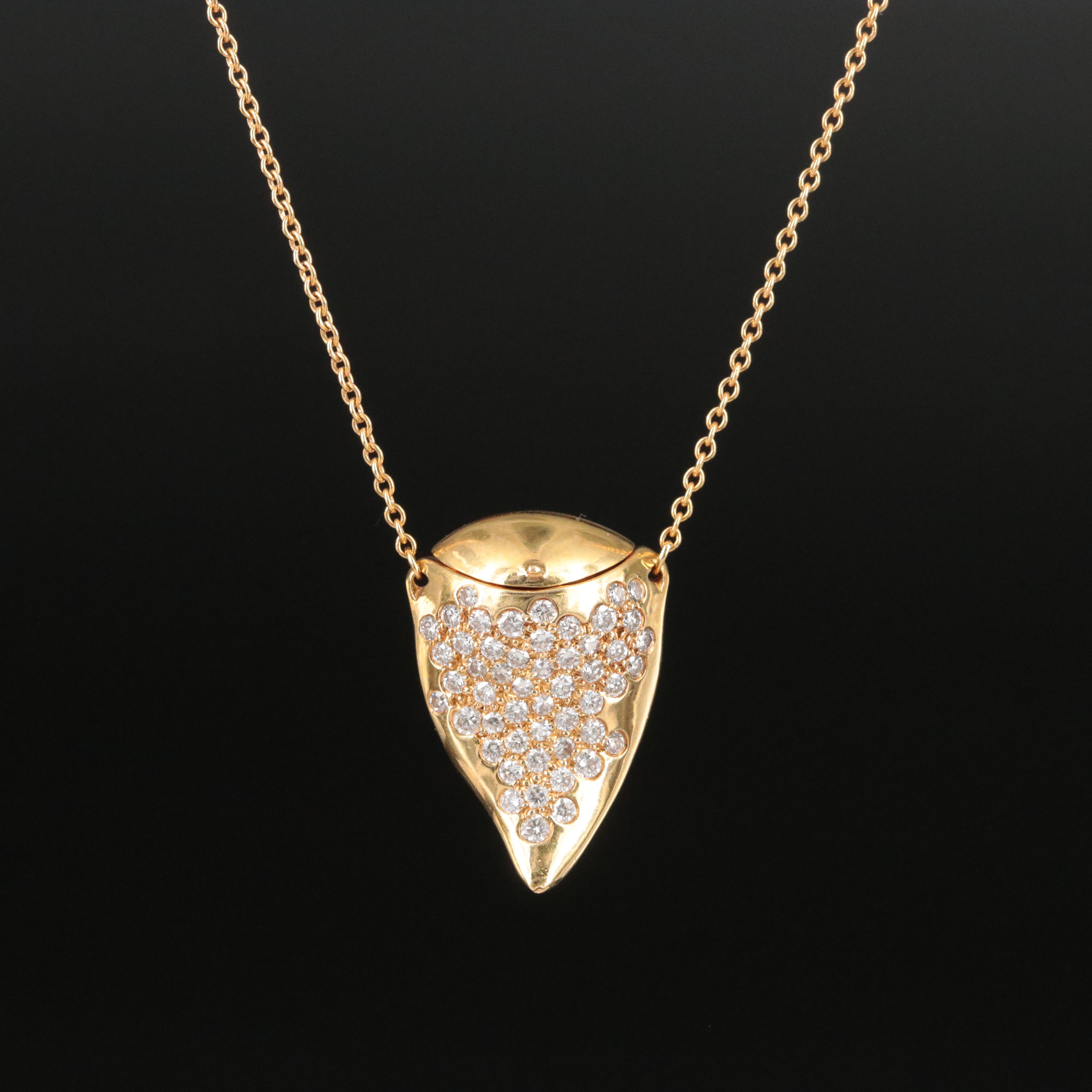 Elsa Peretti for Tiffany & Co. 18K 0.50 CTW Diamond Shark Tooth Bottle Necklace