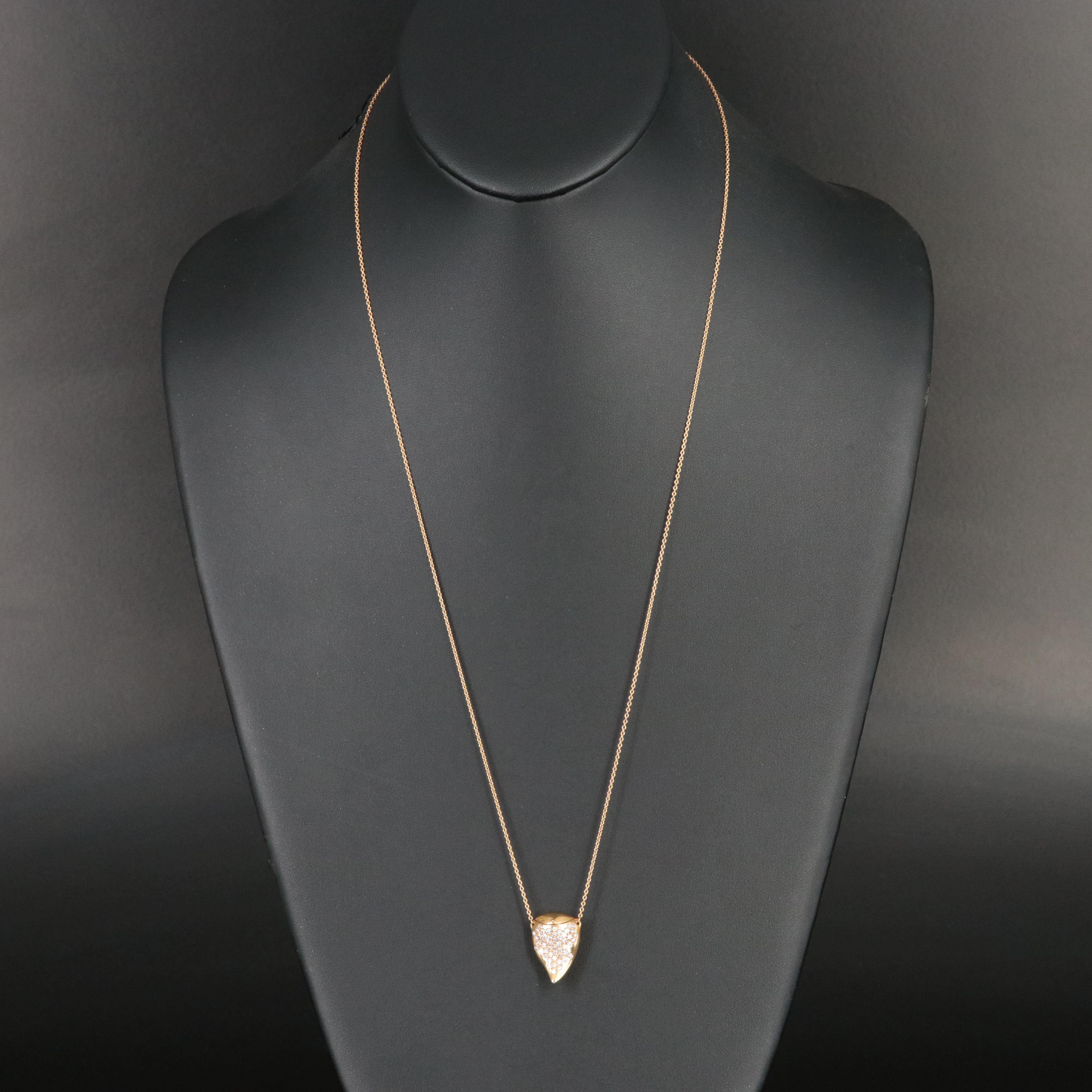 Elsa Peretti for Tiffany & Co. 18K 0.50 CTW Diamond Shark Tooth Bottle Necklace