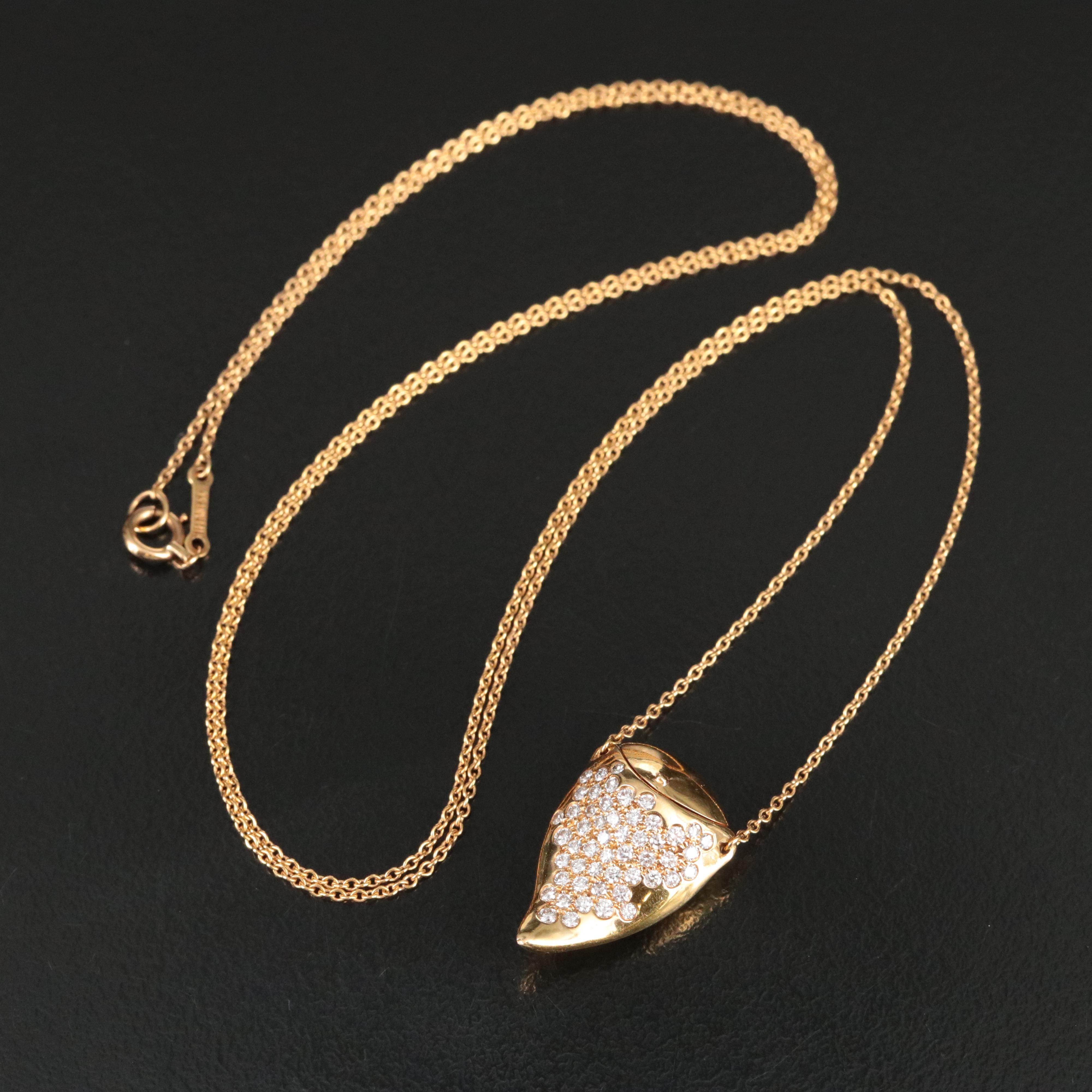 Elsa Peretti for Tiffany & Co. 18K 0.50 CTW Diamond Shark Tooth Bottle Necklace