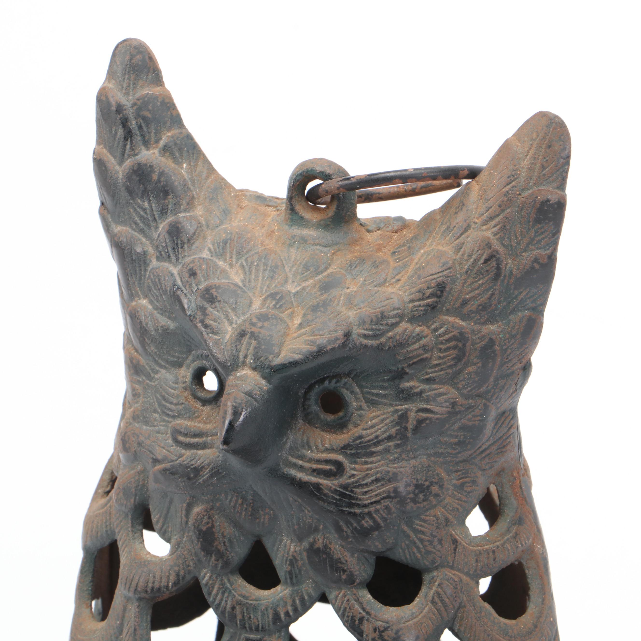 Cast Iron Owl Lantern
