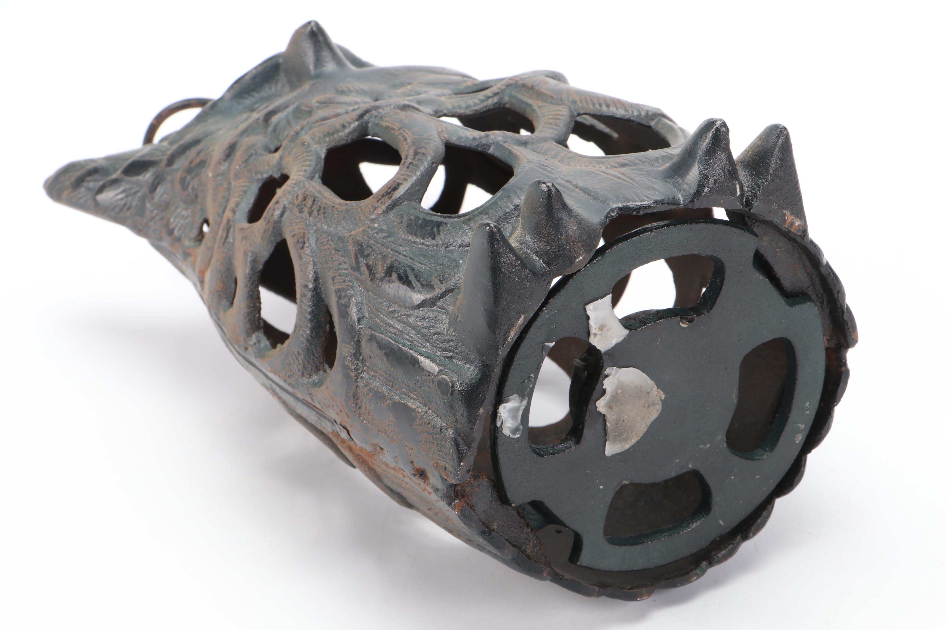 Cast Iron Owl Lantern