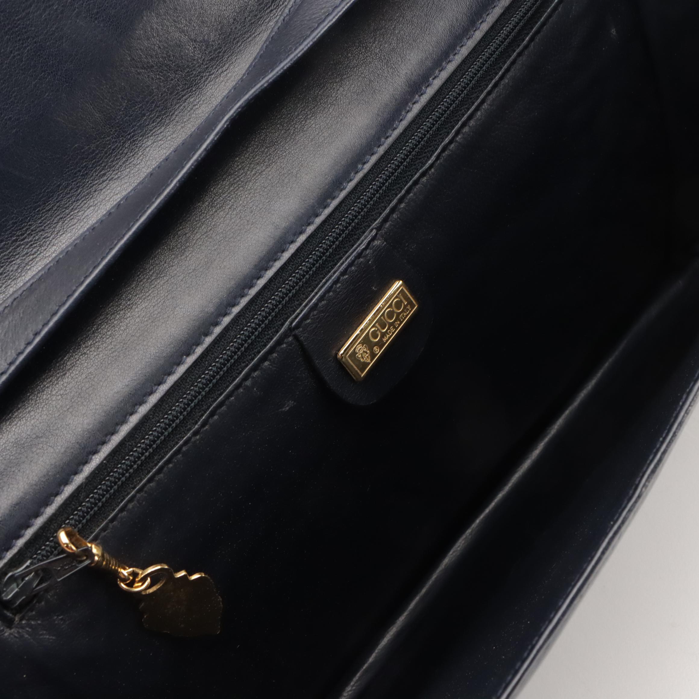 Gucci Interlocking GG Convertible Clutch in Leather with Alligator Skin Trim